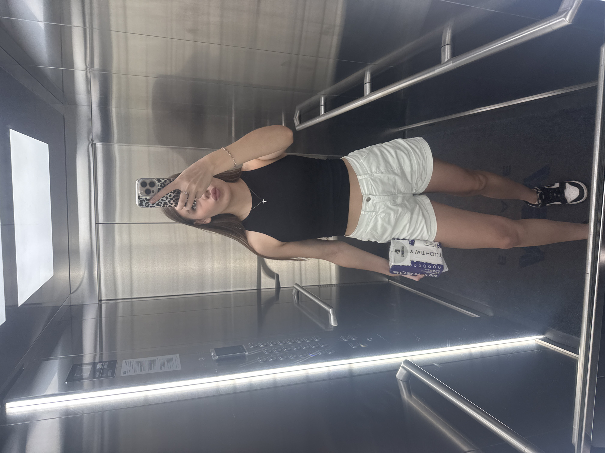 Elevator mirror selfies in Dnipro, Ukraine