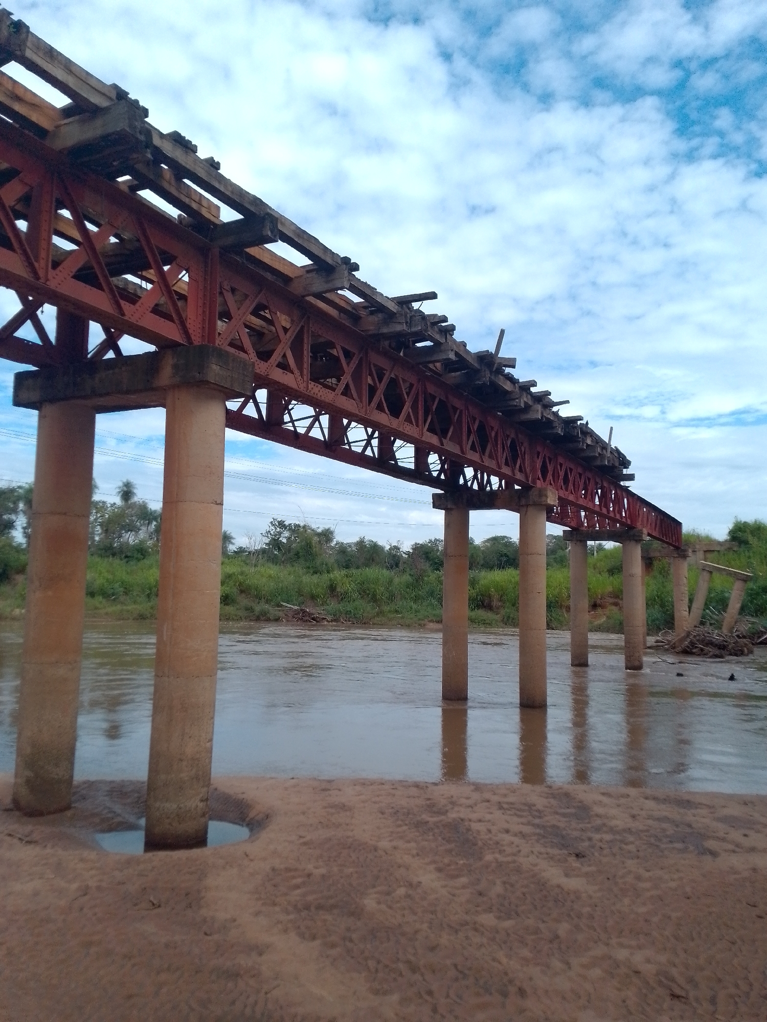 Damaged railway bridge documented near Horqueta, Paraguay