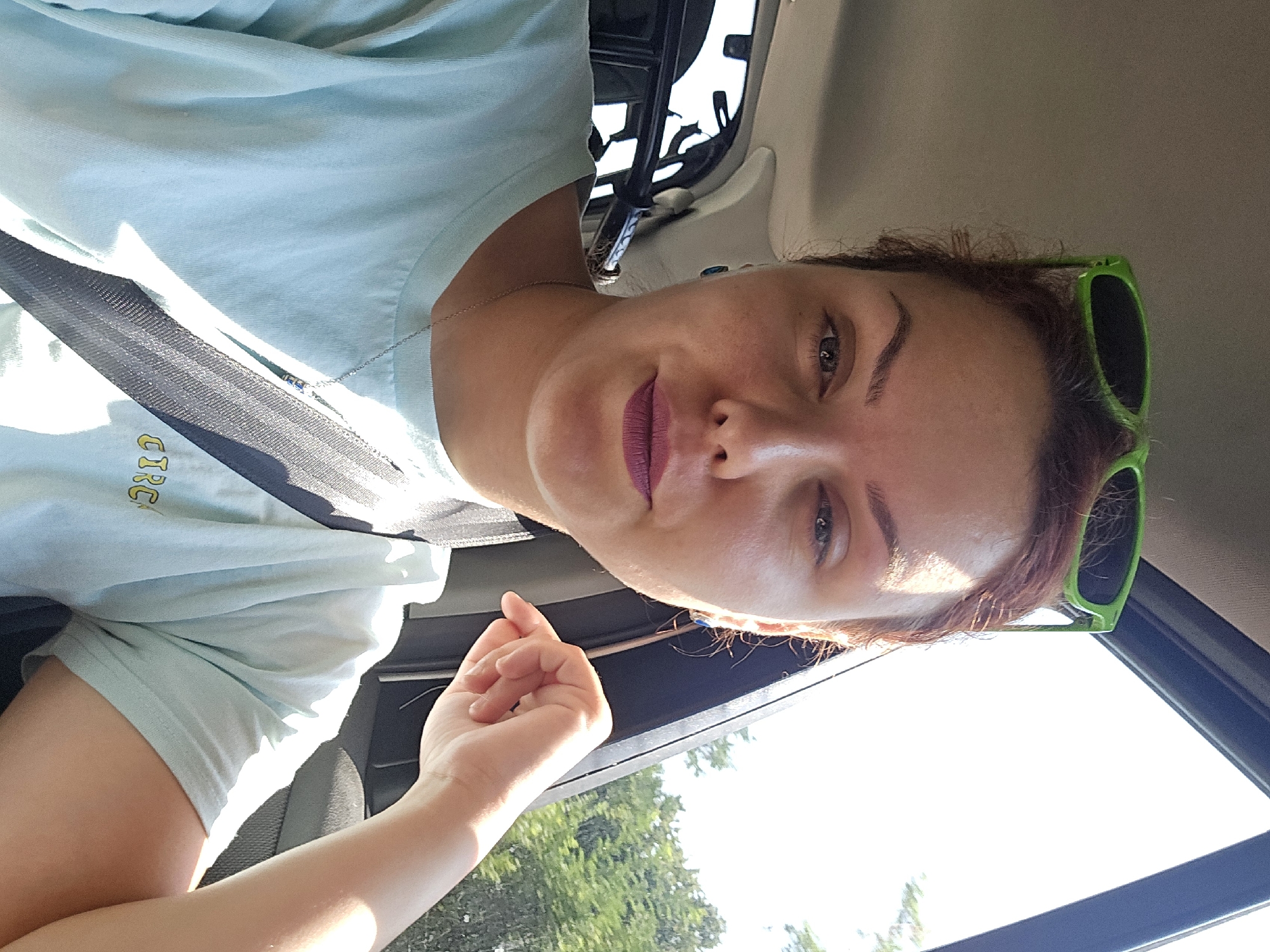 Selfies and snapshots during a casual car ride