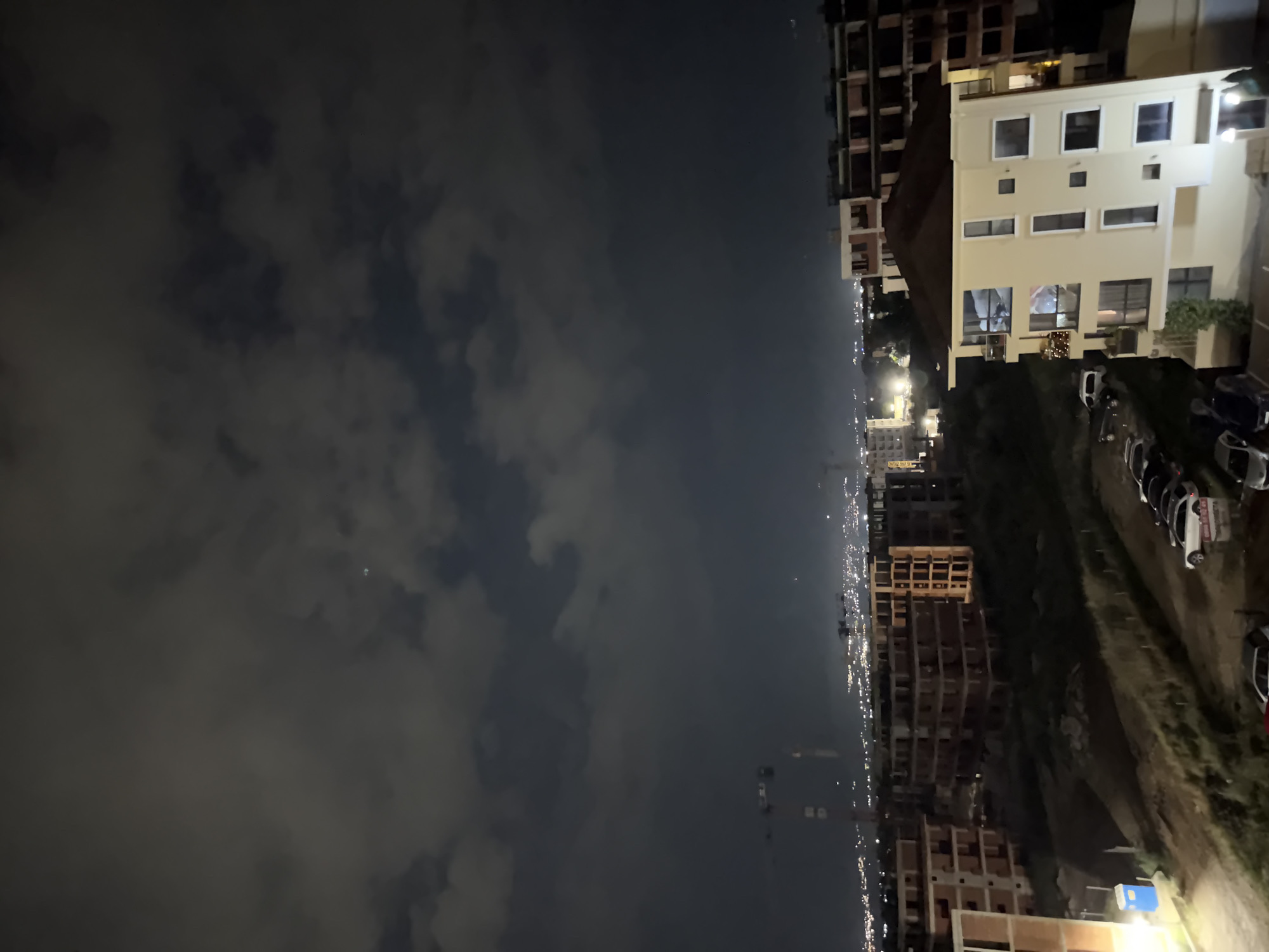 Nighttime urban views captured across Plovdiv, Bulgaria evening