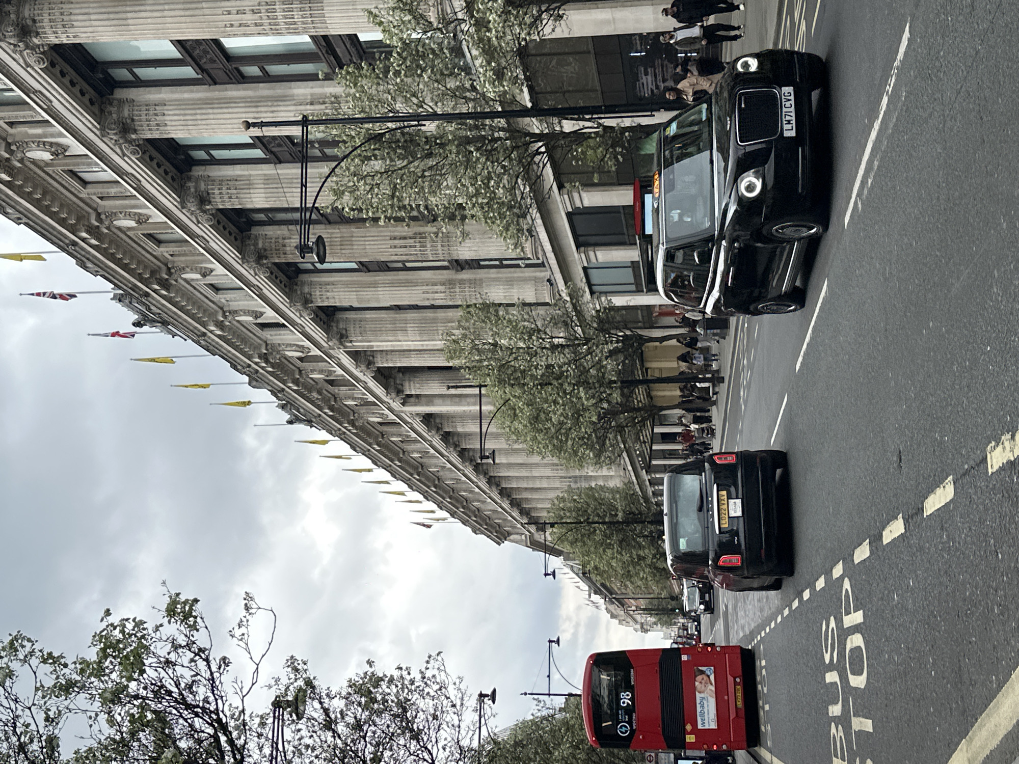 Central London street scenes captured during midday hours