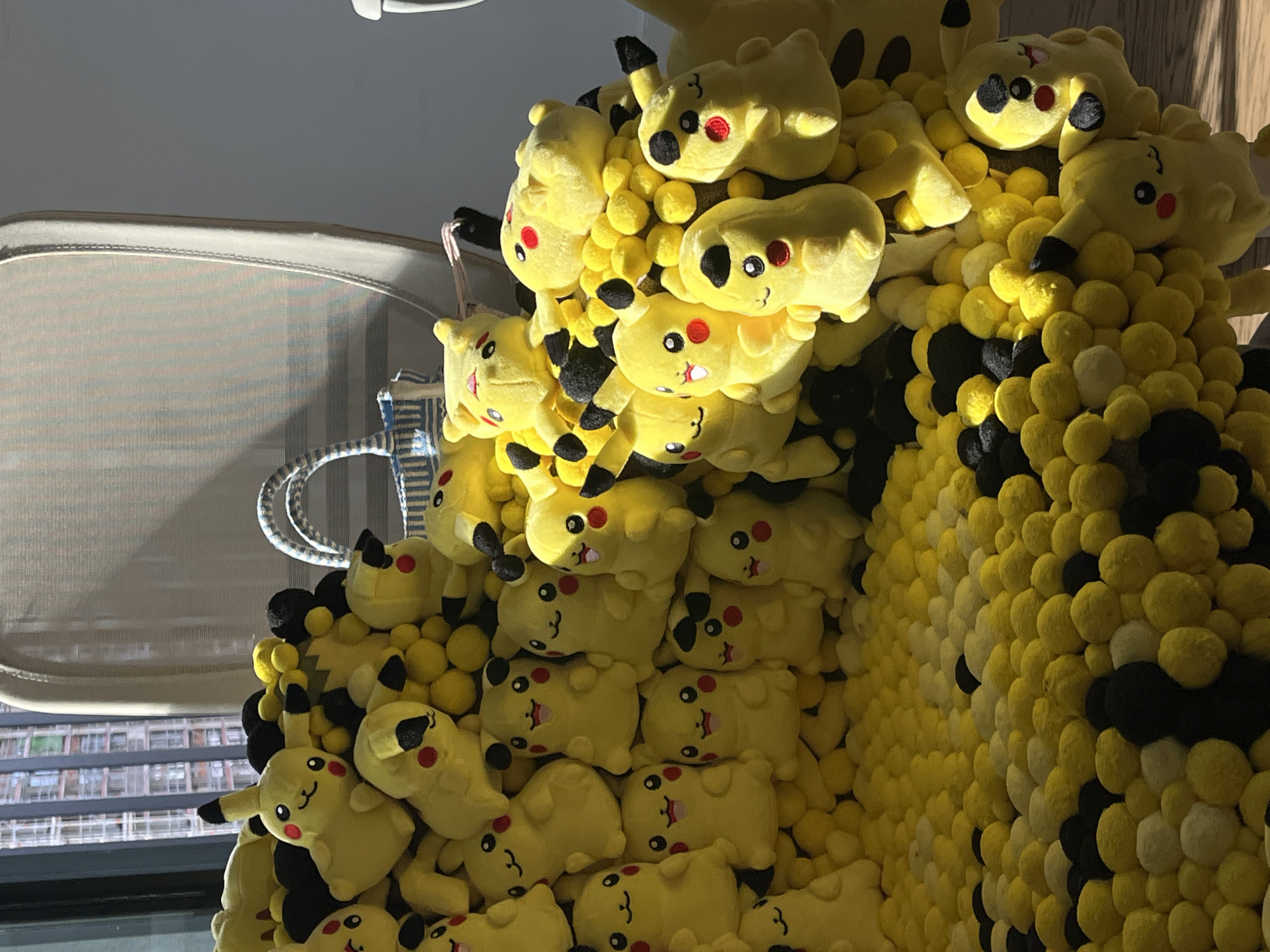 Hundreds of Pikachu plush toys displayed in Belgrade installation