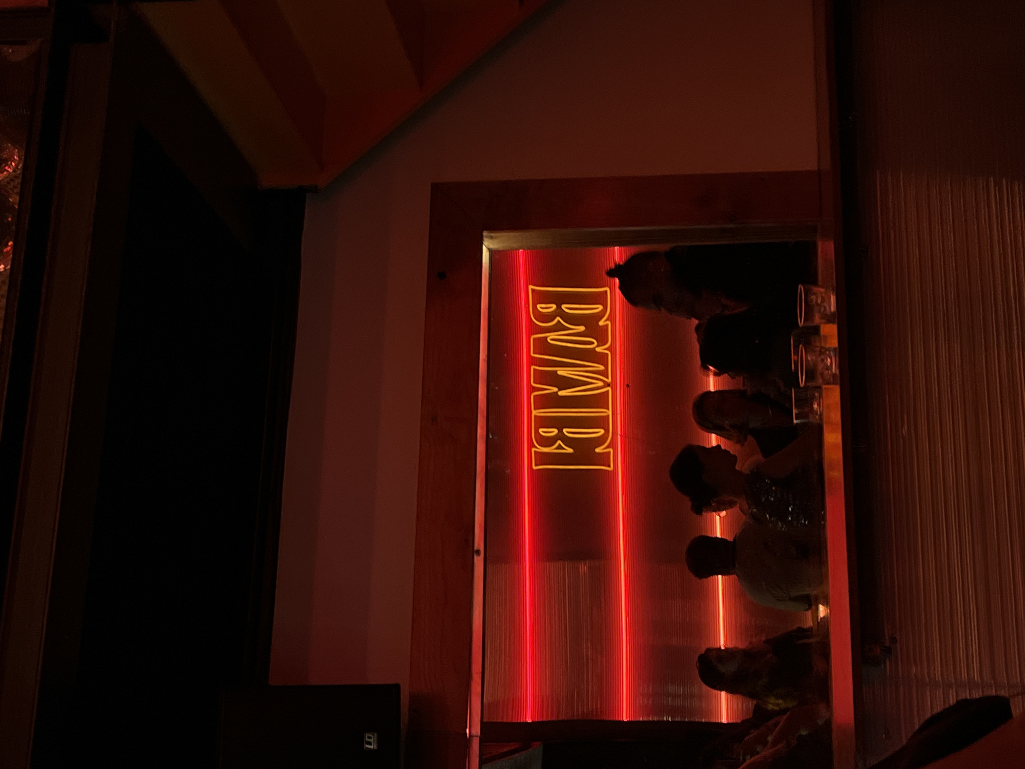 Nighttime scene captured at BAMBI bar in Lyon
