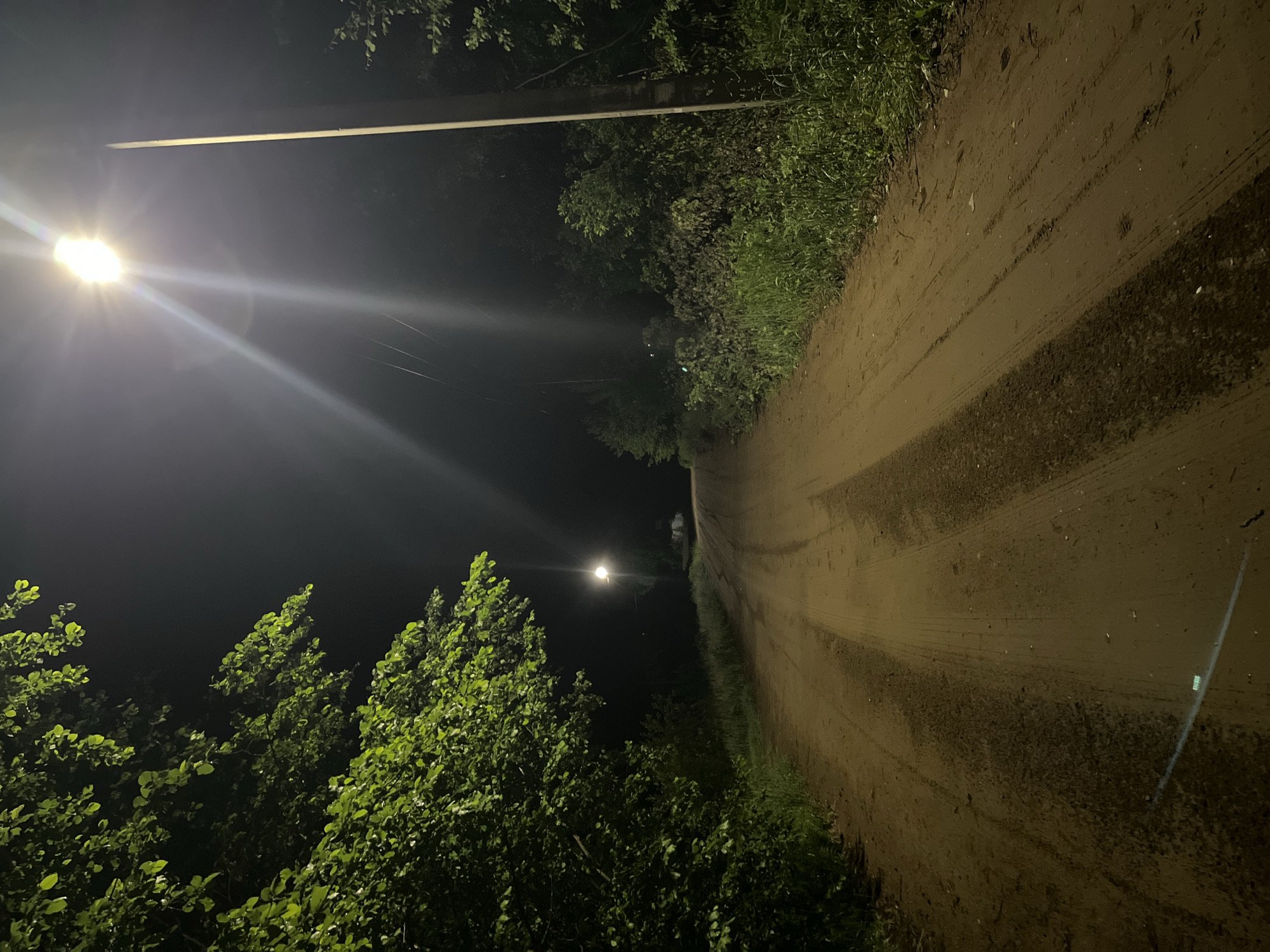 Night documentation of dirt road in Chaikovsky, Russia