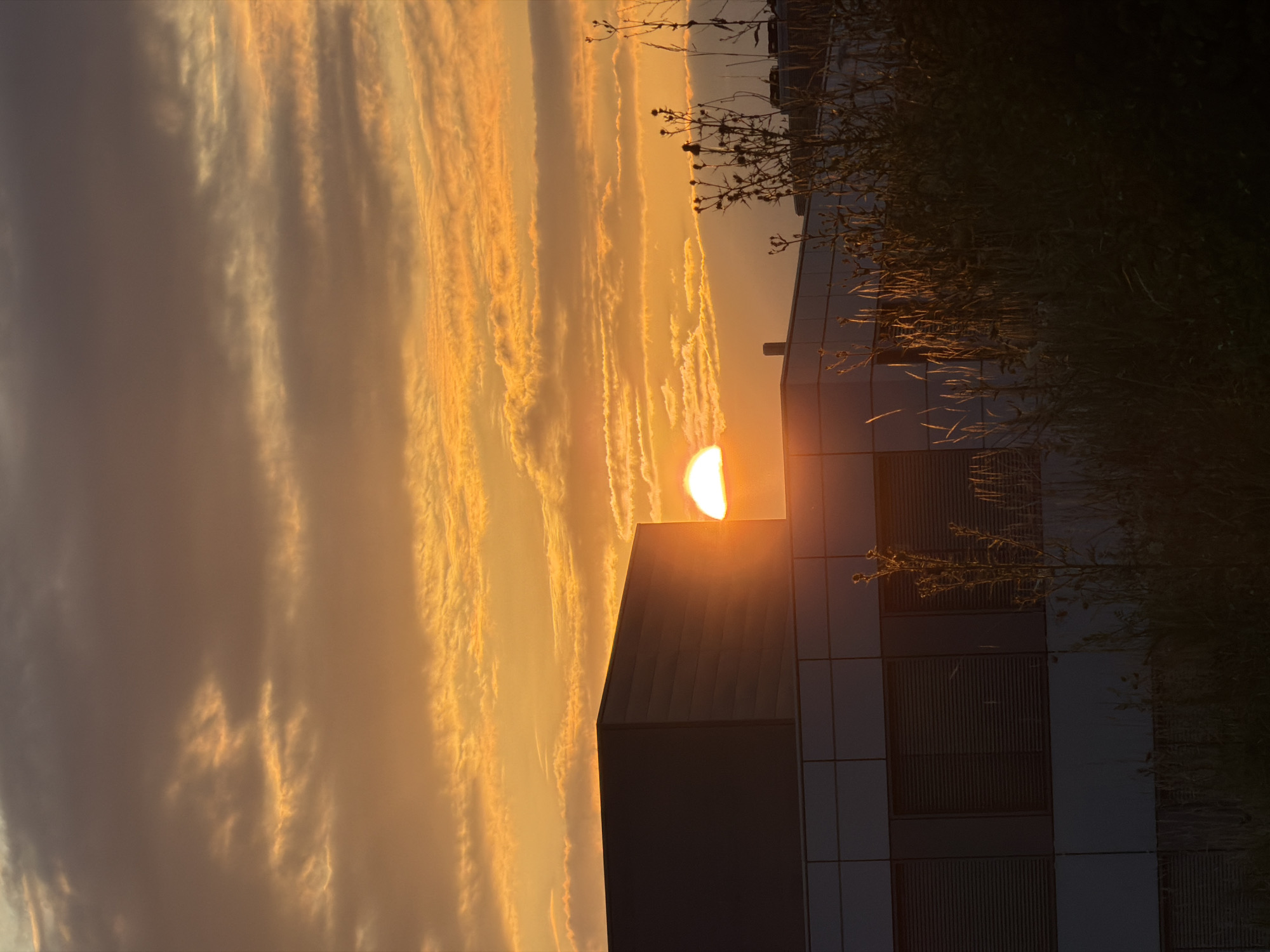 Sunset fades to dusk over Leudelange, Luxembourg