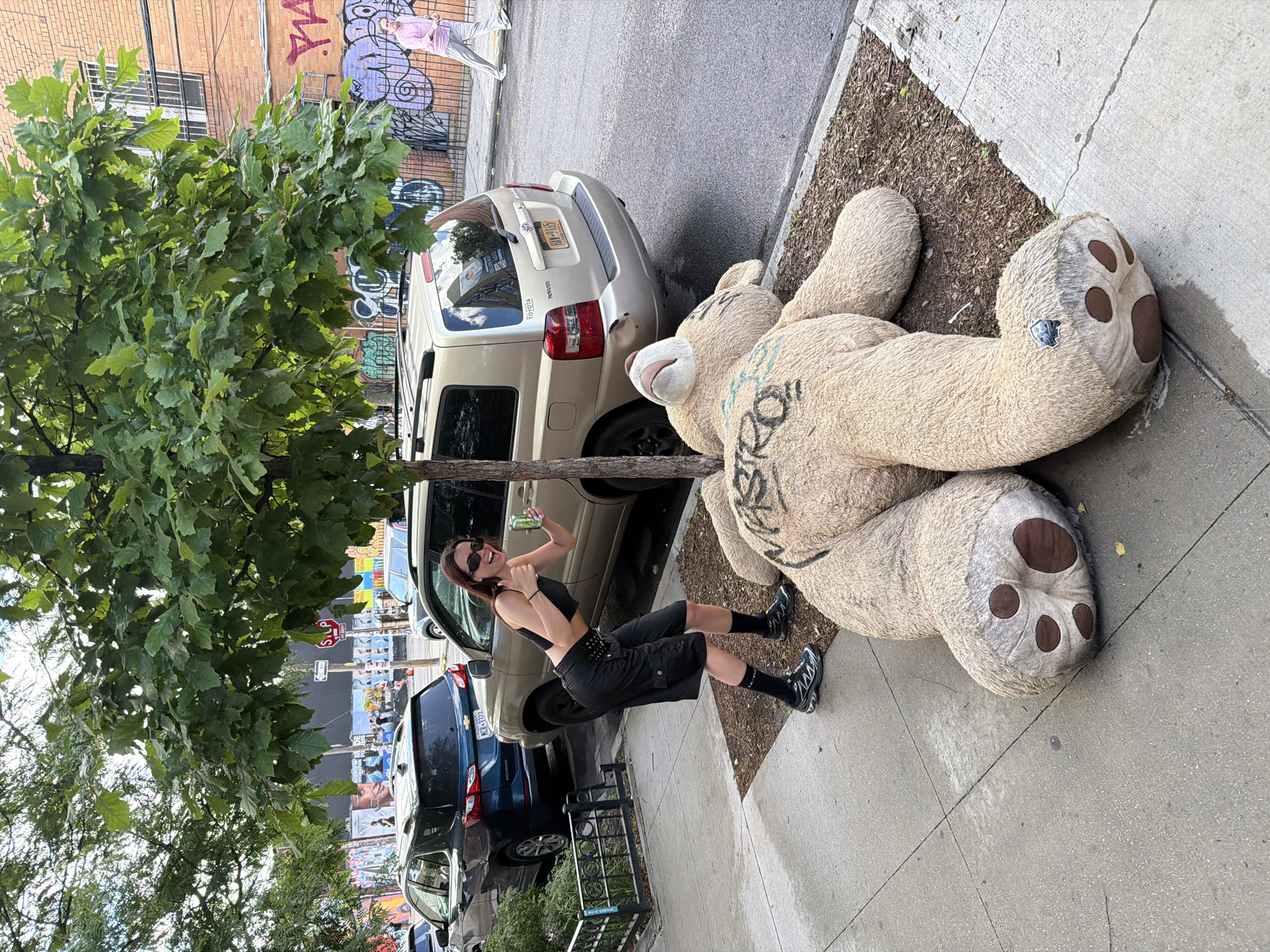 Large teddy bear found on NYC street