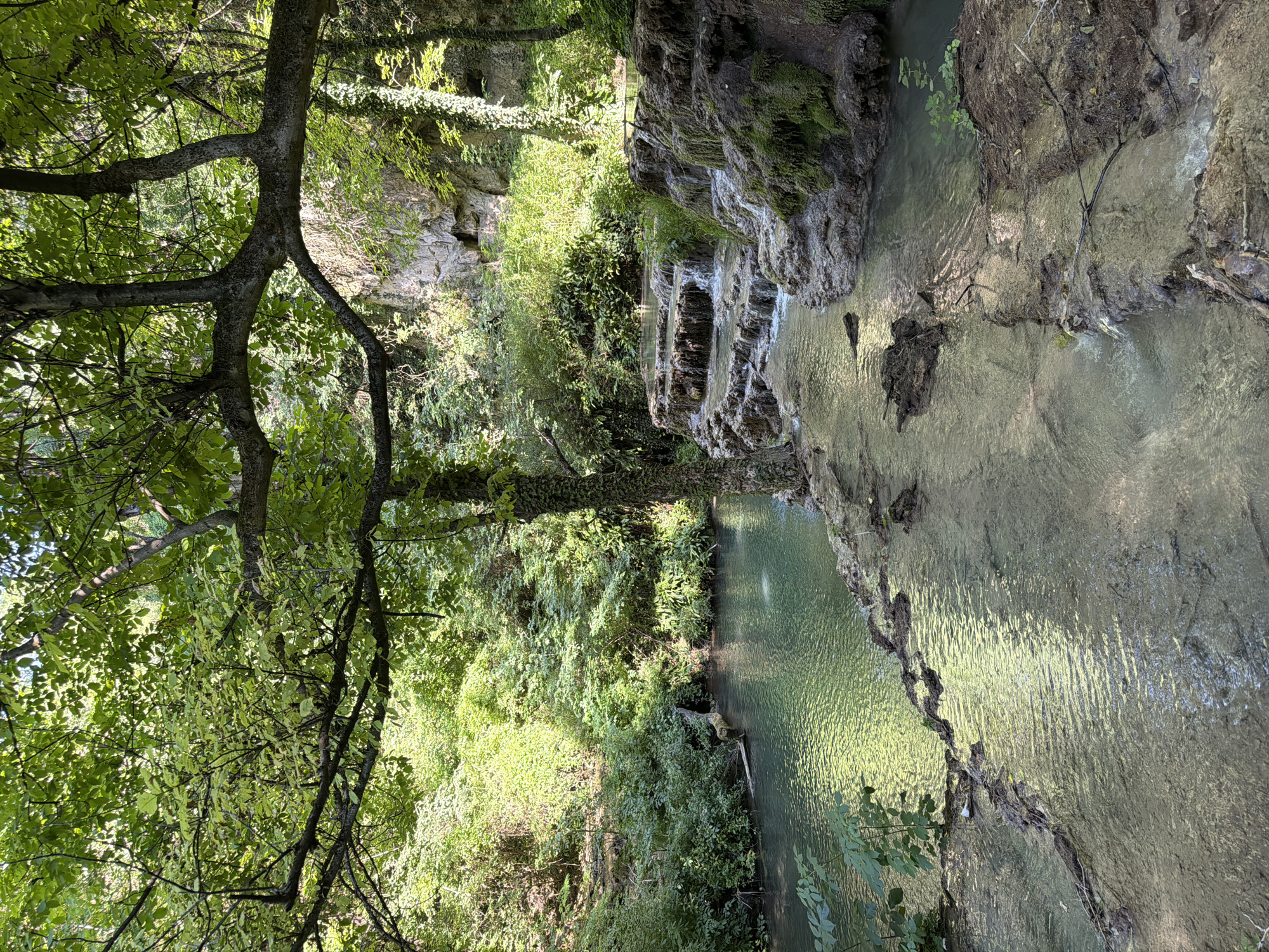Afternoon at Krushuna's turquoise travertine waterfalls, Bulgaria