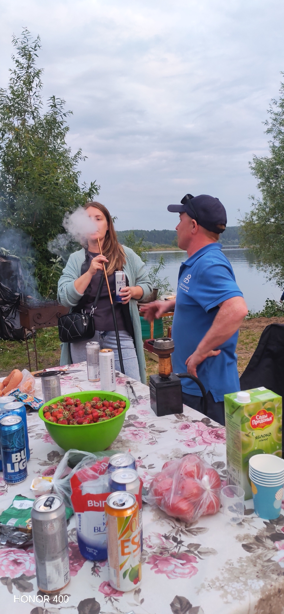Summer riverside hangout in Noviy, Russia — grilling, swimming, camping.