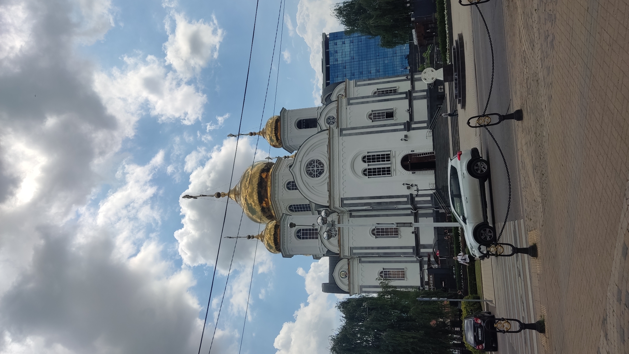Krasnodar's civic landmarks and streets on a grey morning