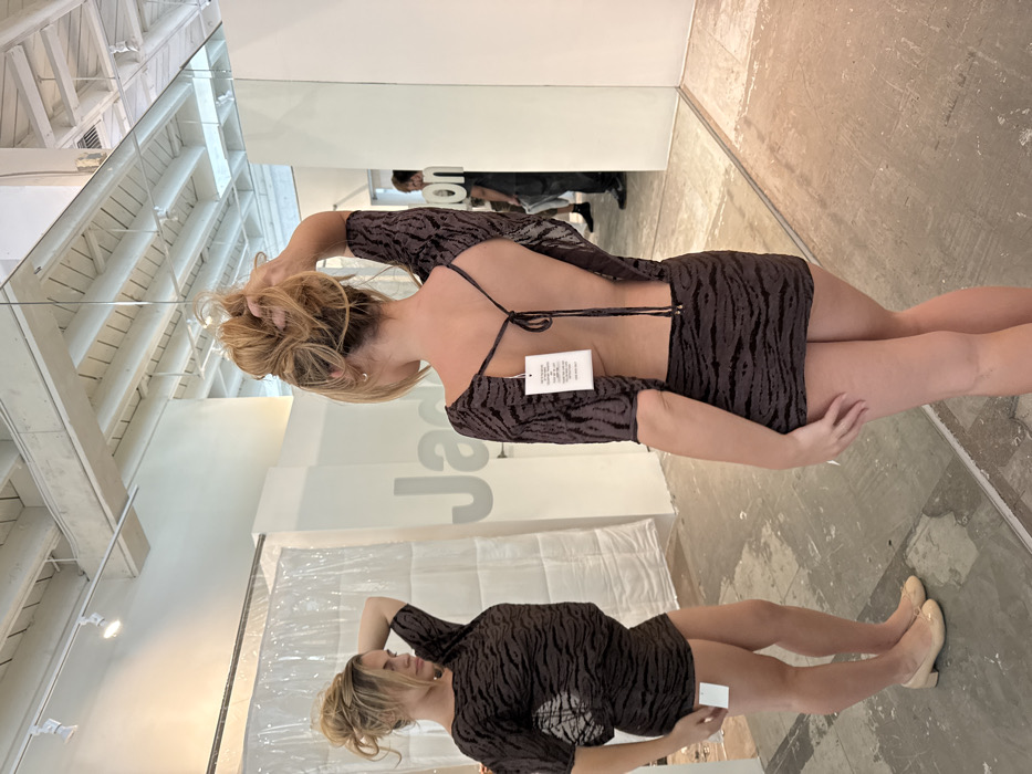 Late-night shopping session captured at West Hollywood clothing store