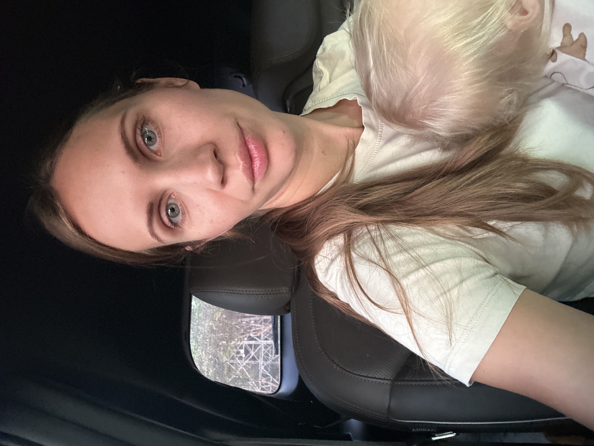 Driver and baby in a parked car, Fethiye