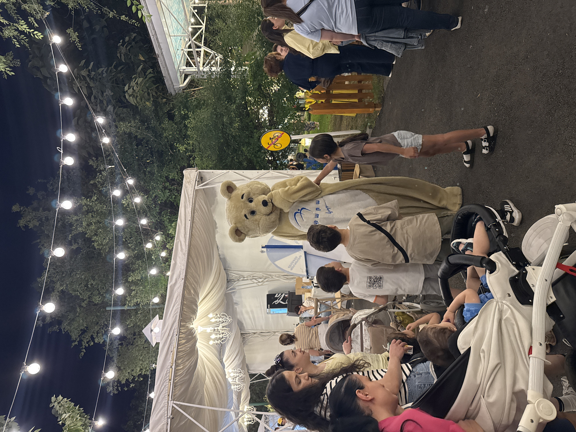 Clown performs at a festive evening event in Yerevan