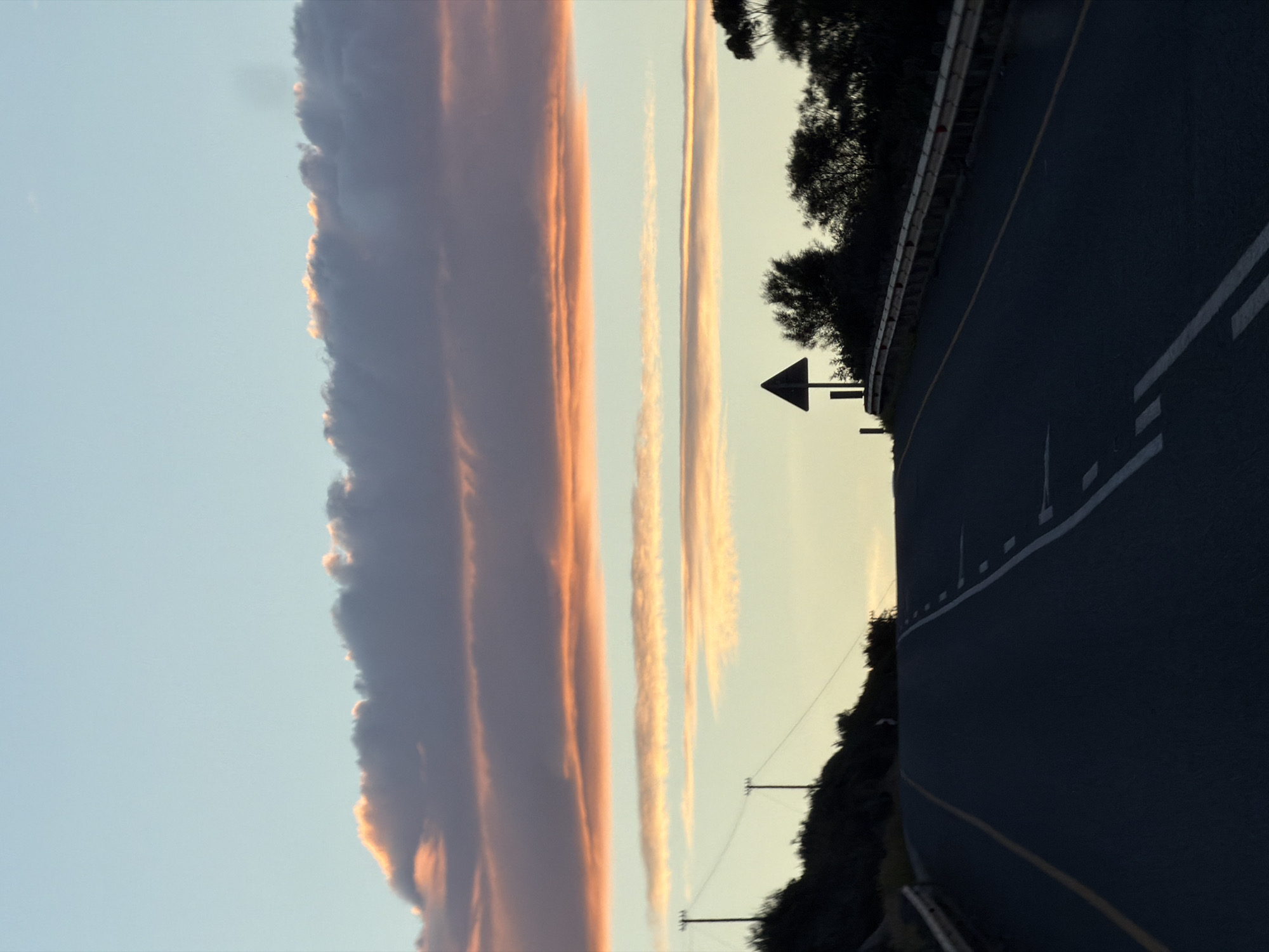 Curved road captured at twilight in Cape Agulhas