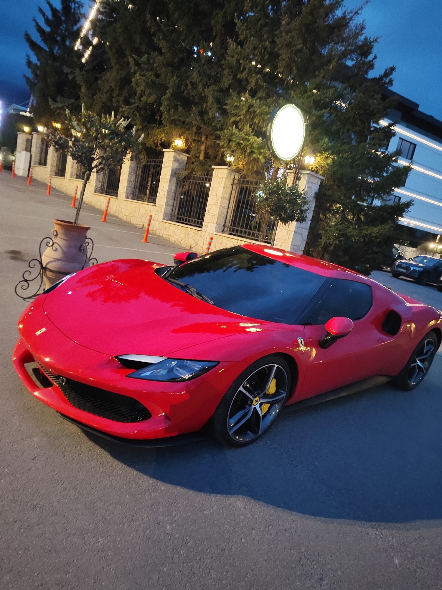 Red Ferrari 296 GTB spotted parked in Sofia