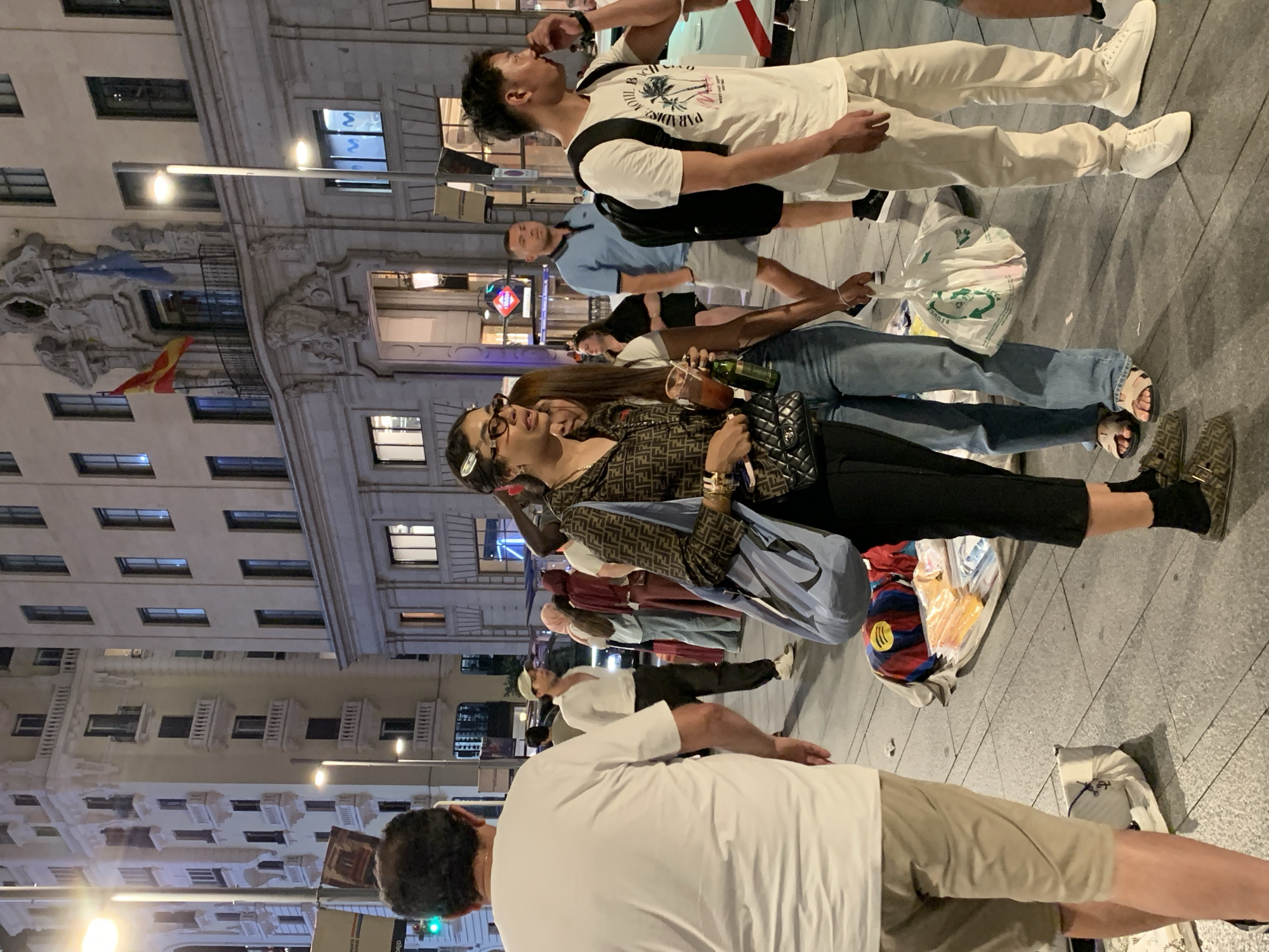Summer night on the streets of central Madrid
