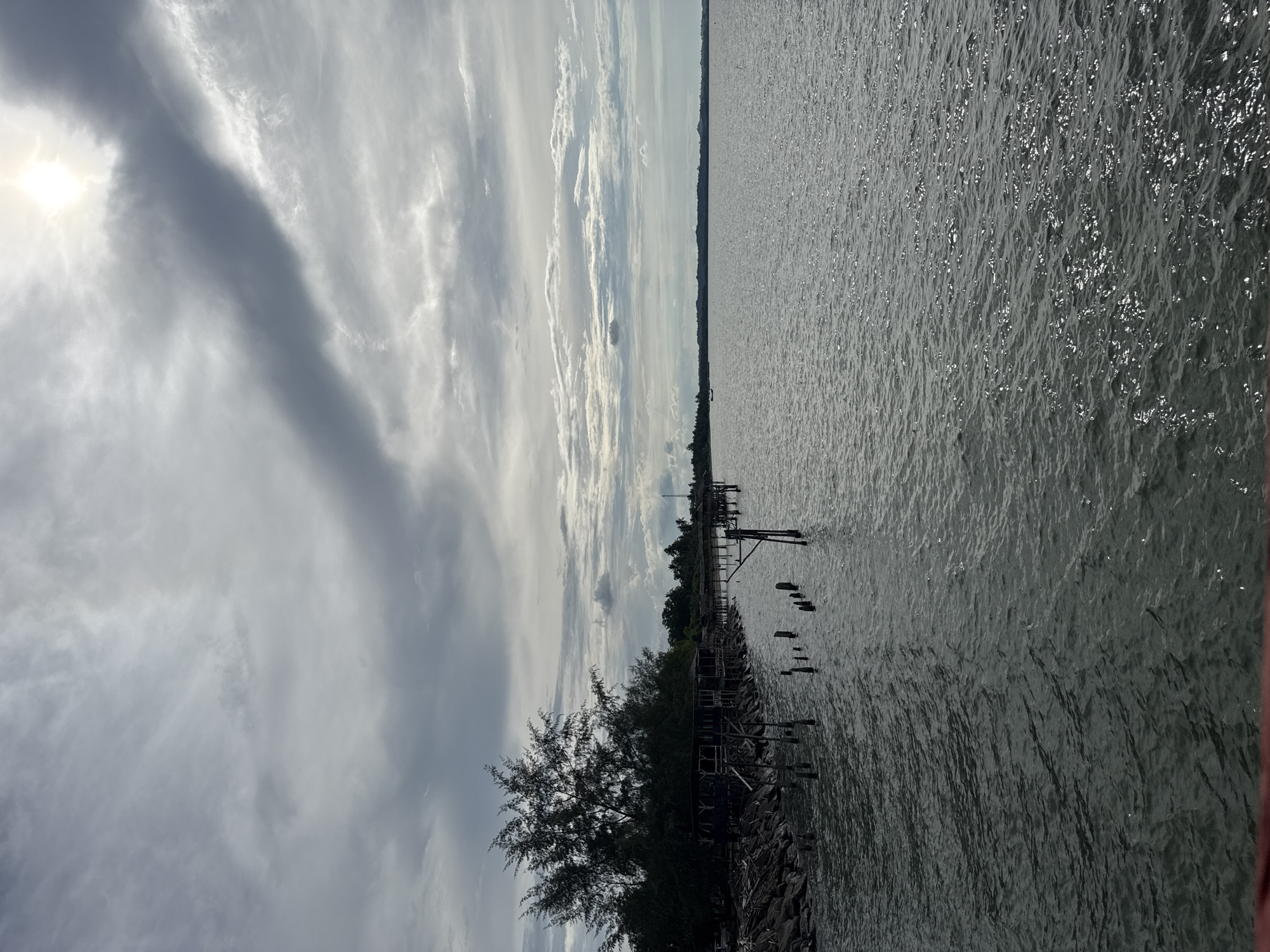 Morning scenes documented at Lancok waterfront promenade, Indonesia