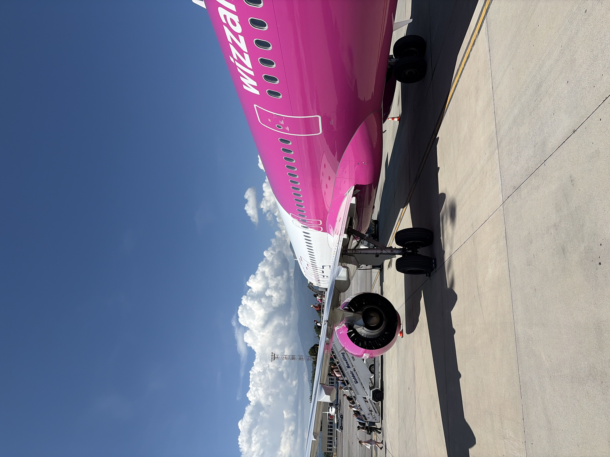 Wizz Air aircraft parked on the tarmac at Sofia Airport