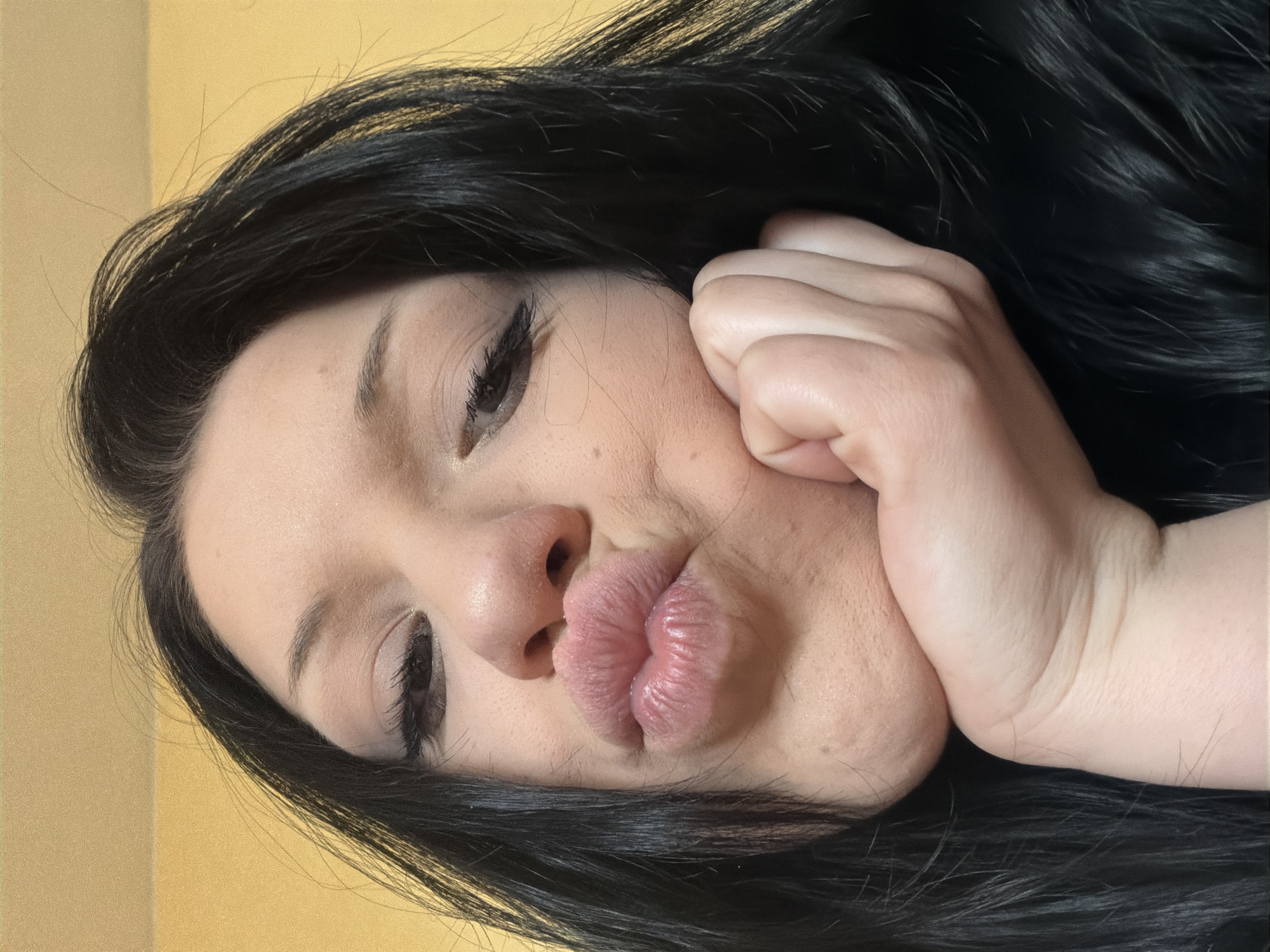 Woman takes selfies in Ravda, Bulgaria
