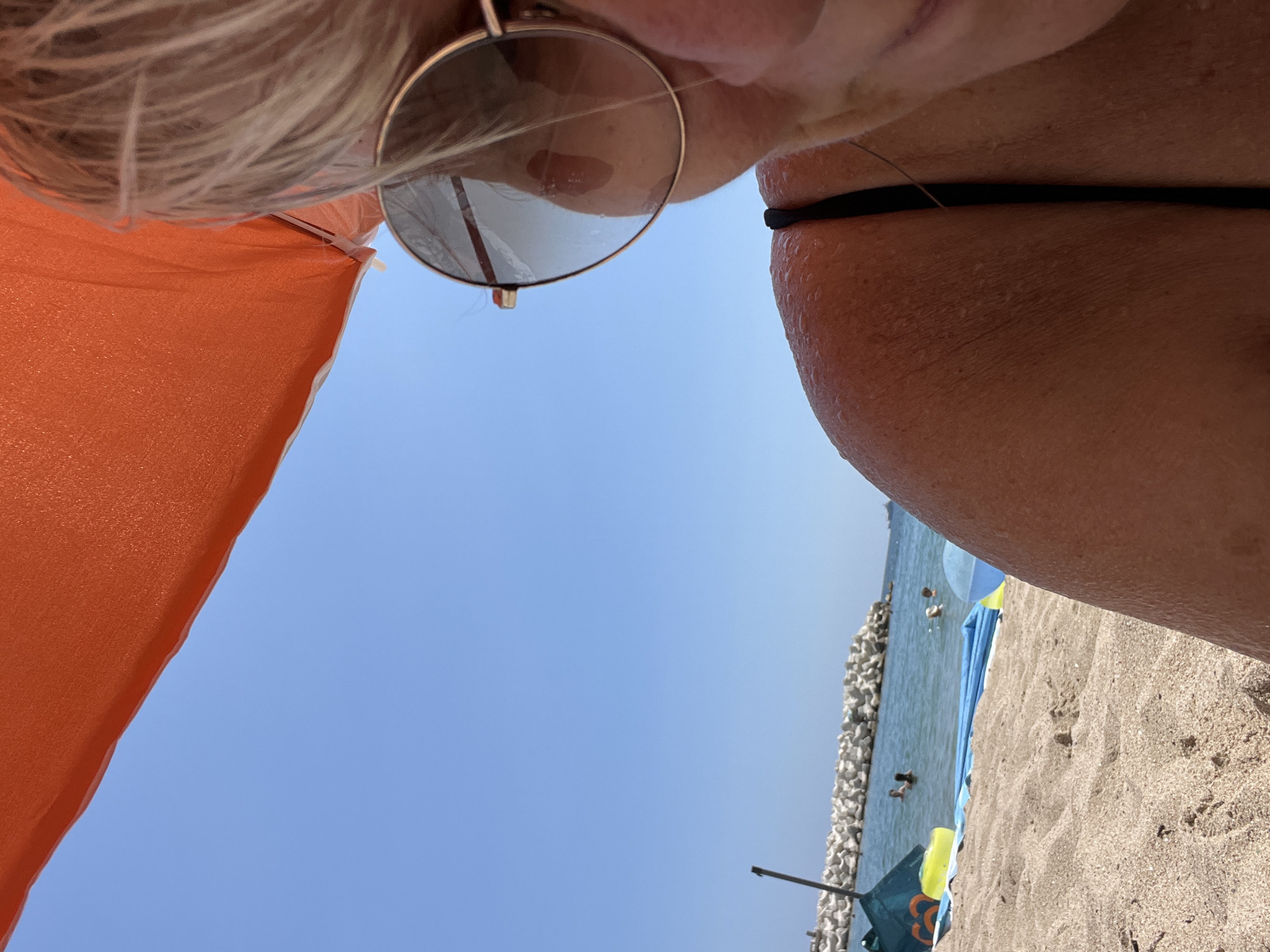 Afternoon under the umbrella on a Cannes beach