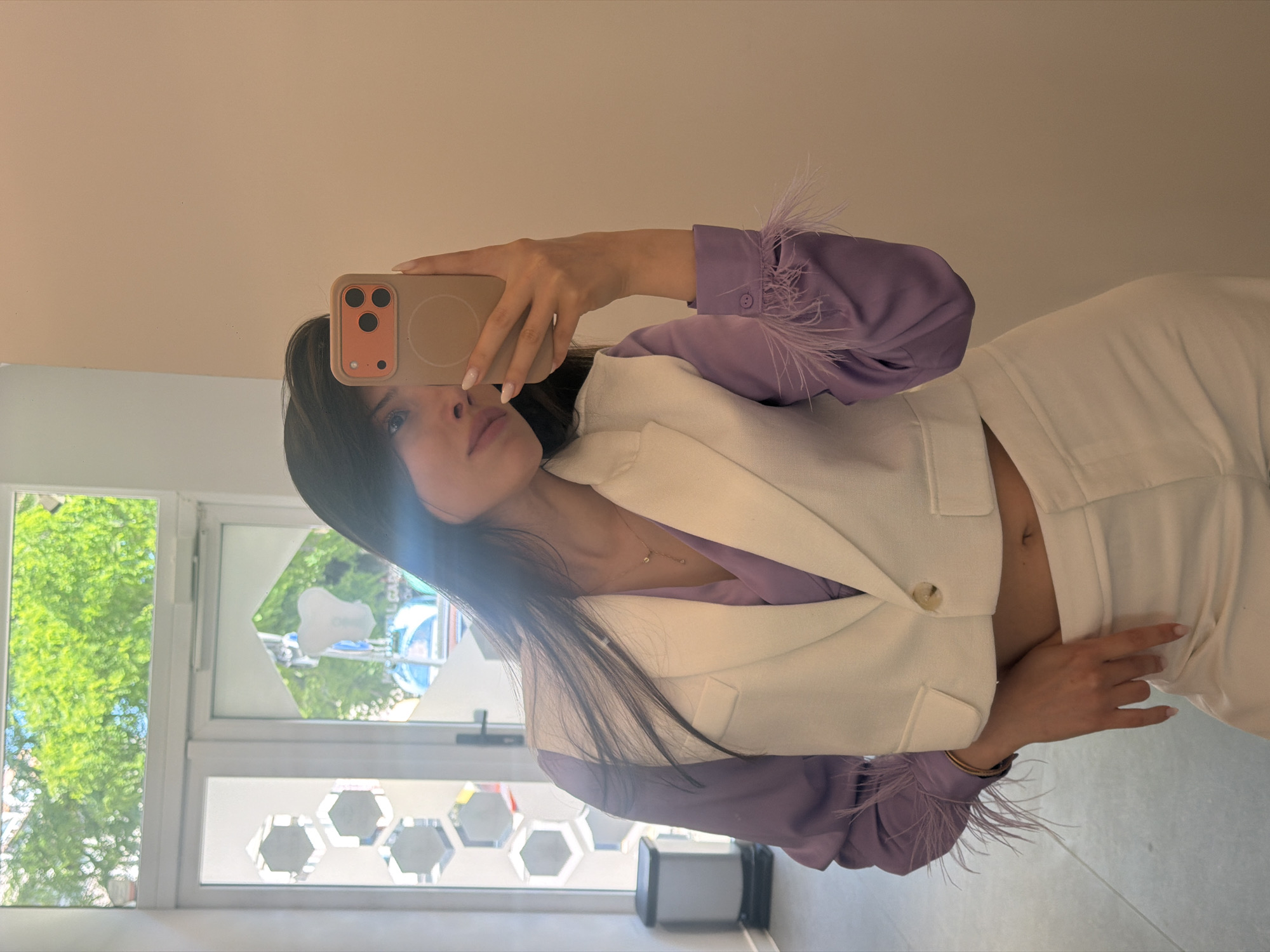 Woman documents lavender field visit and dental appointment day