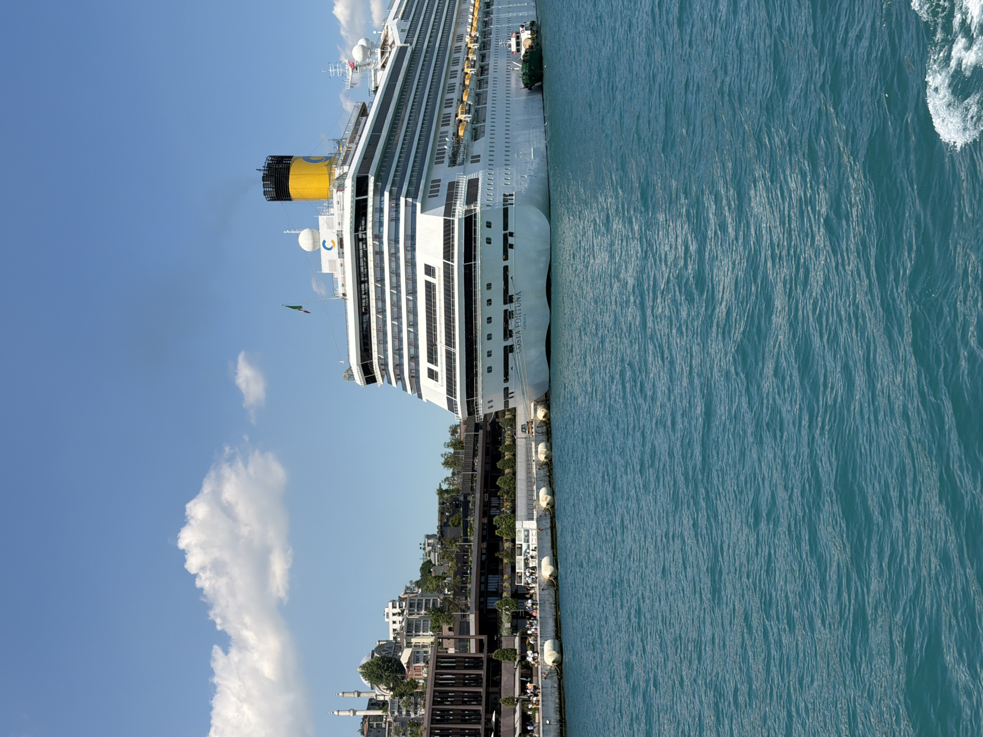 Costa Fortuna cruise ship docked in Istanbul's Bosphorus Strait