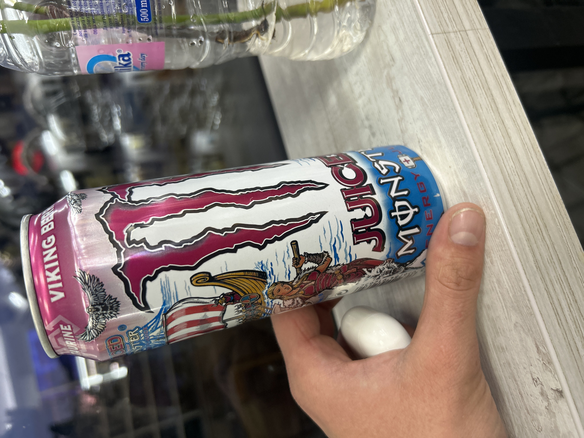 Viking-themed Monster Energy drink spotted in Sofia, Bulgaria