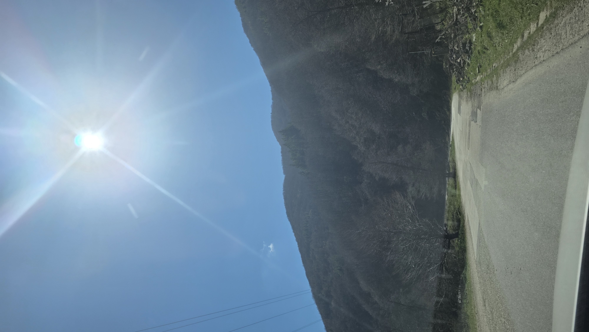 Sunny mountain landscape documented in Blagoevgrad, Bulgaria