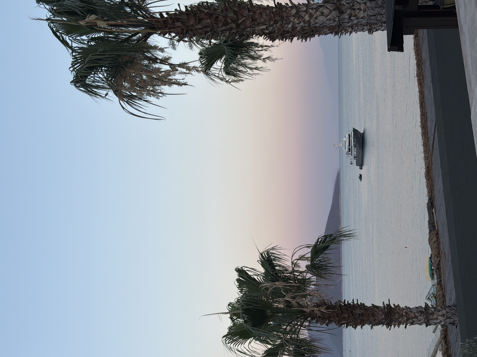 Yacht anchored off Bodrum coast at twilight