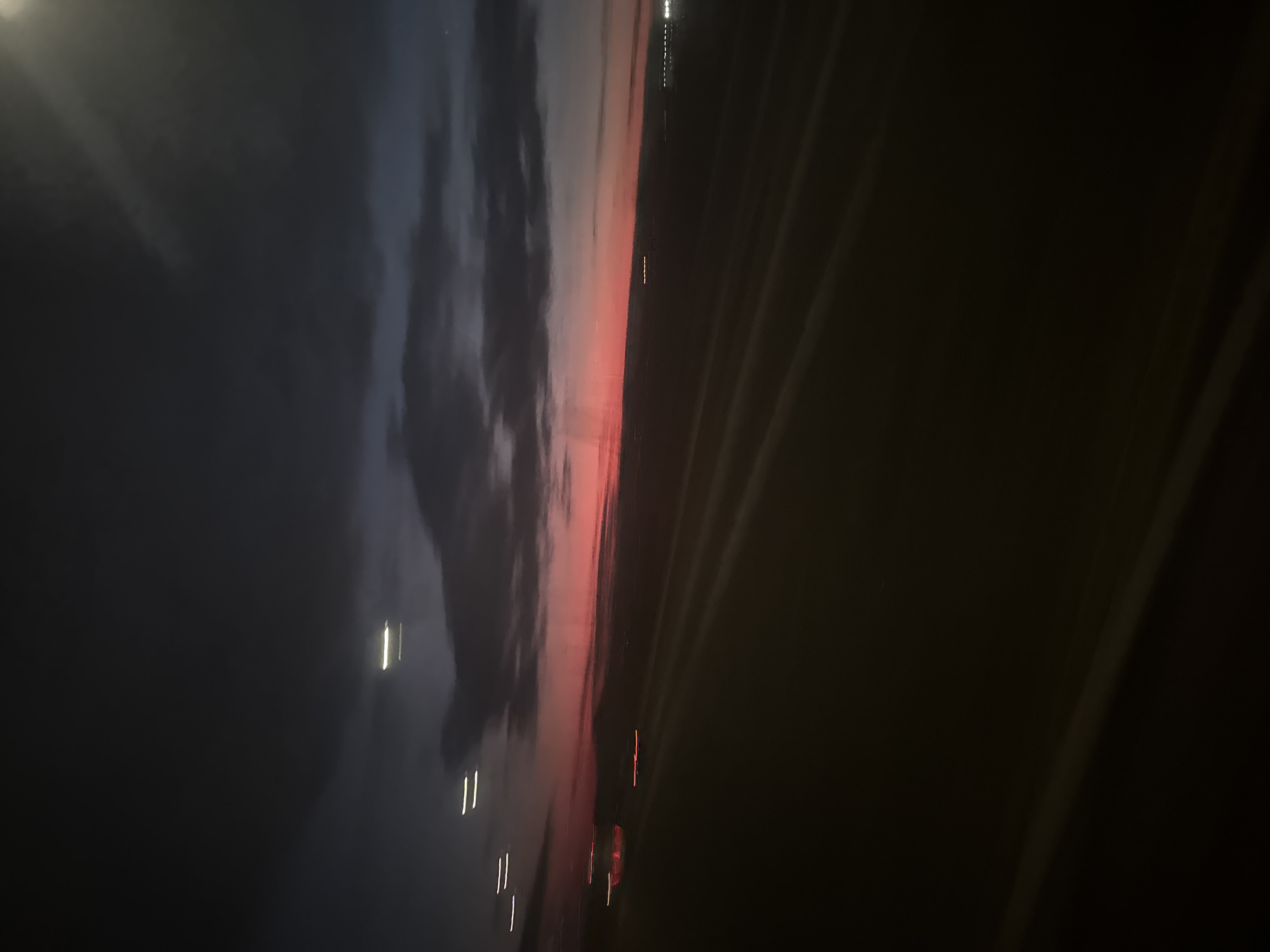 Twilight light streak captured from vehicle in Belyi Rast