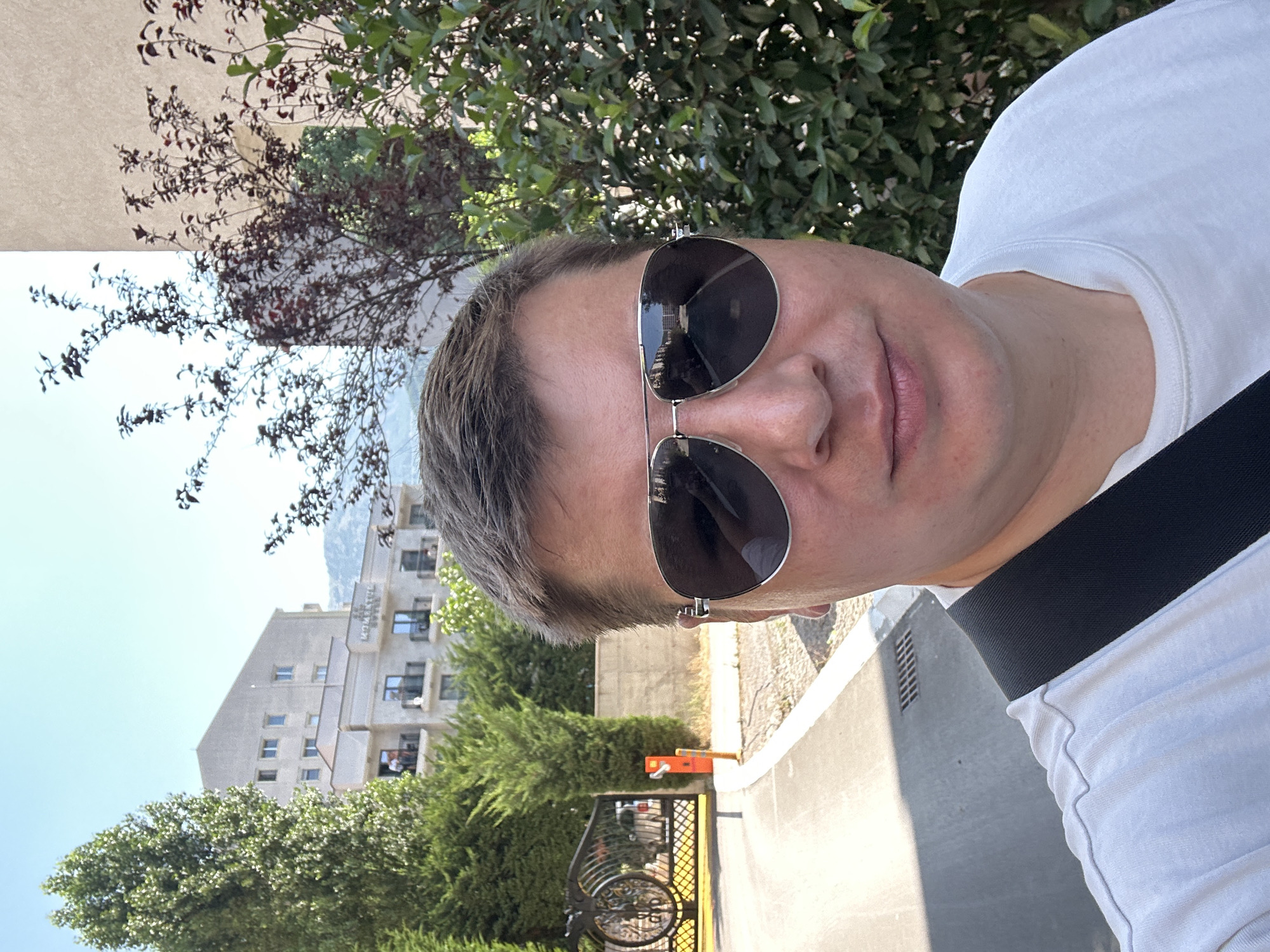 Morning around Budva's residential streets and buildings