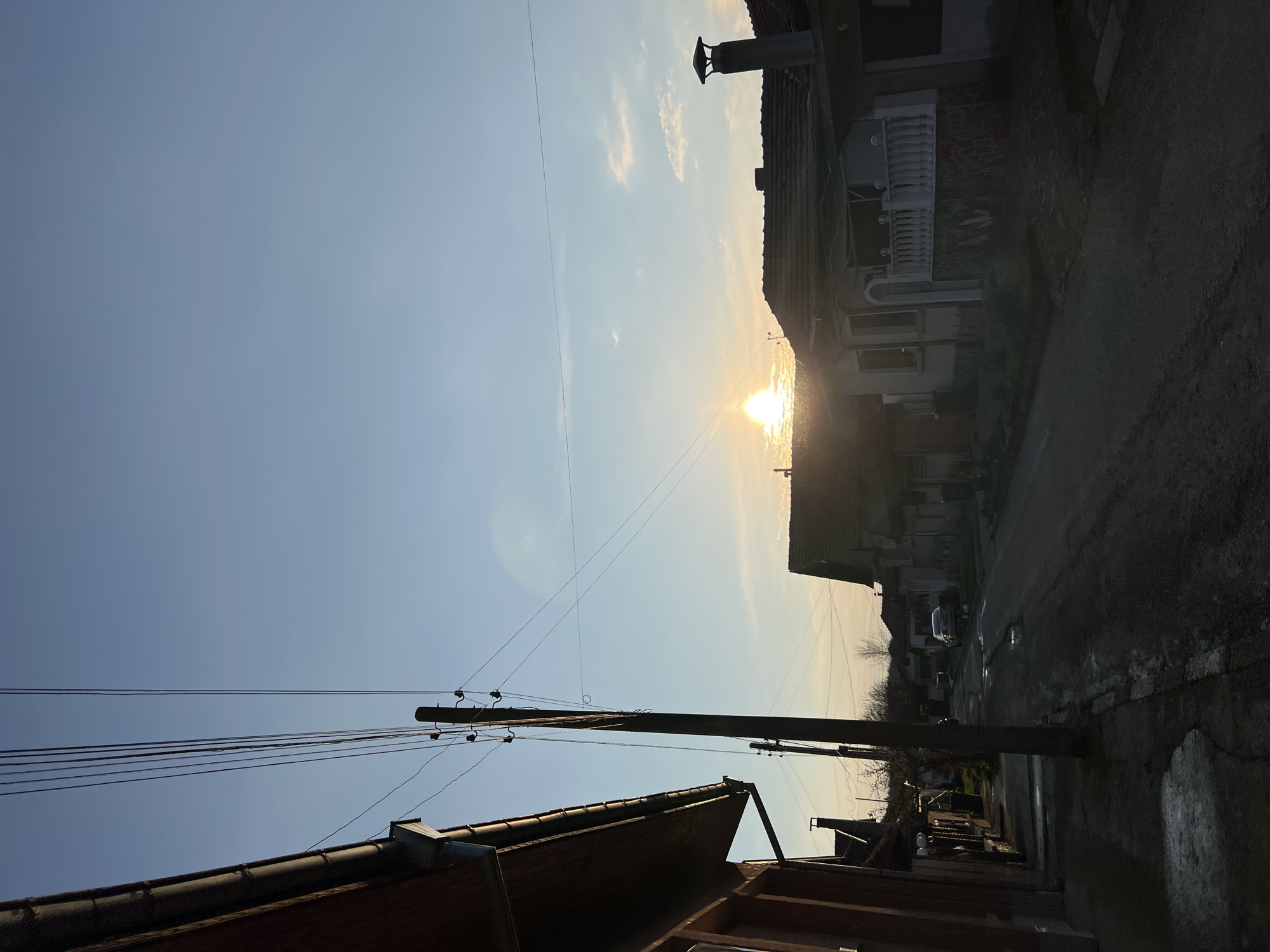 Sun illuminates street during golden hour in Dolni Dabnik