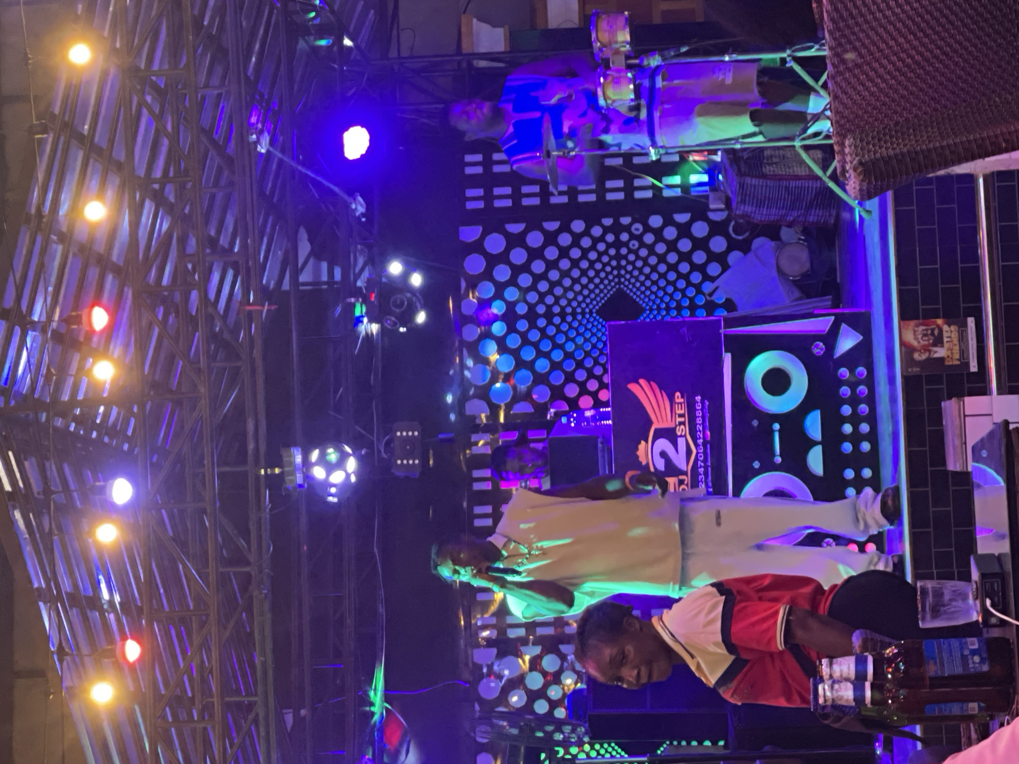 Live music performance draws crowd to outdoor venue in Nigeria