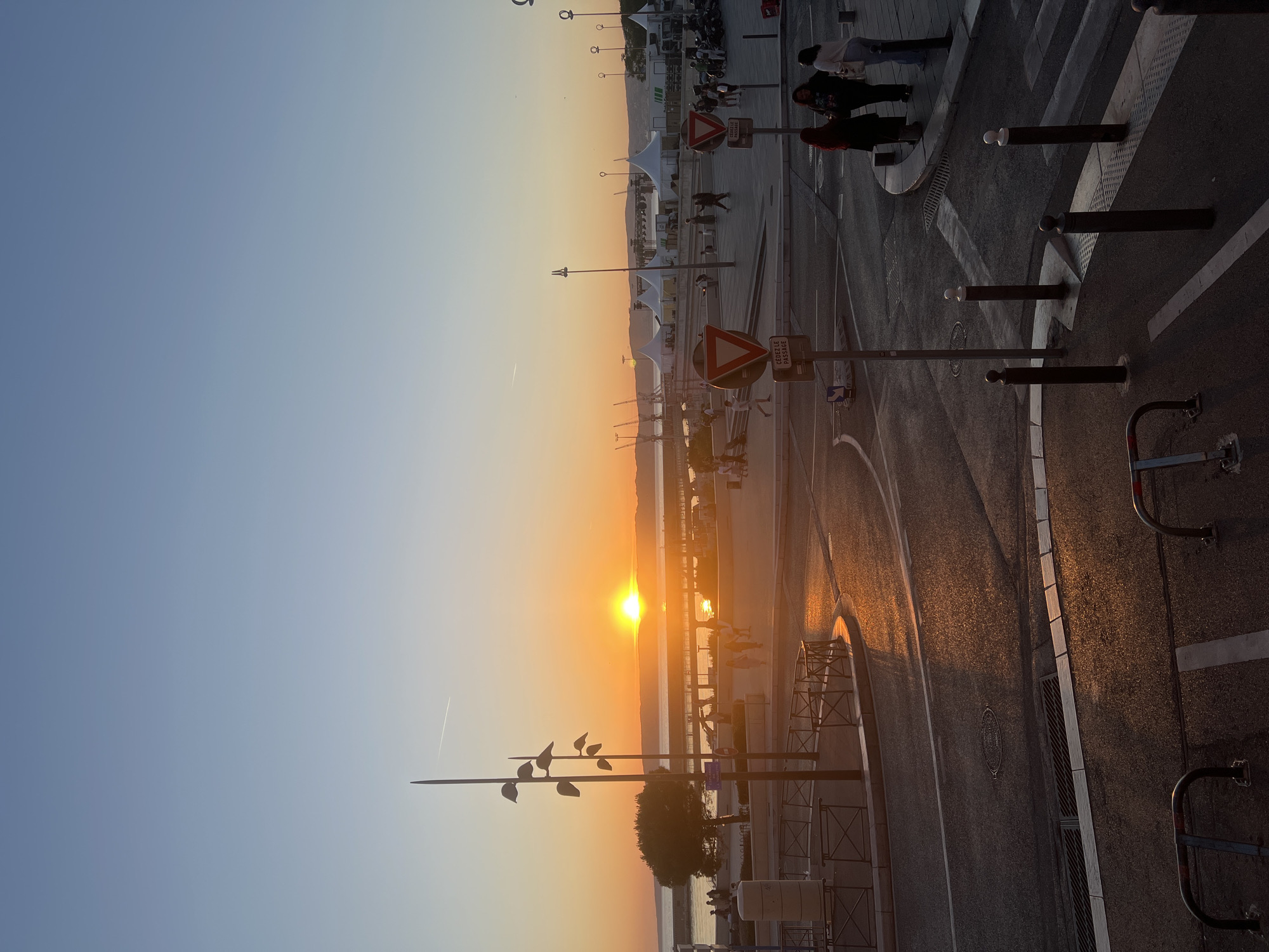 Sunset documented across Marseille waterfront and cathedral district