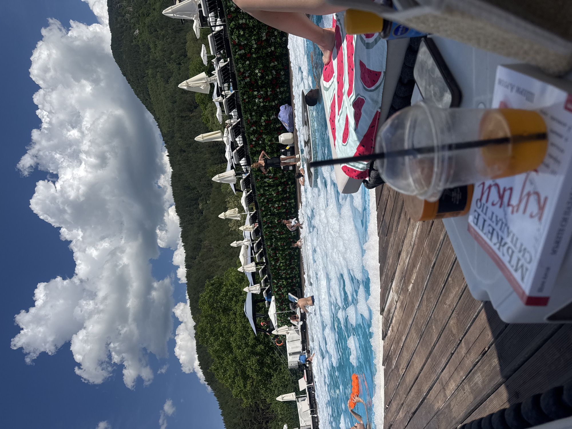 Resort poolside moment captured in Sapareva Banya, Bulgaria