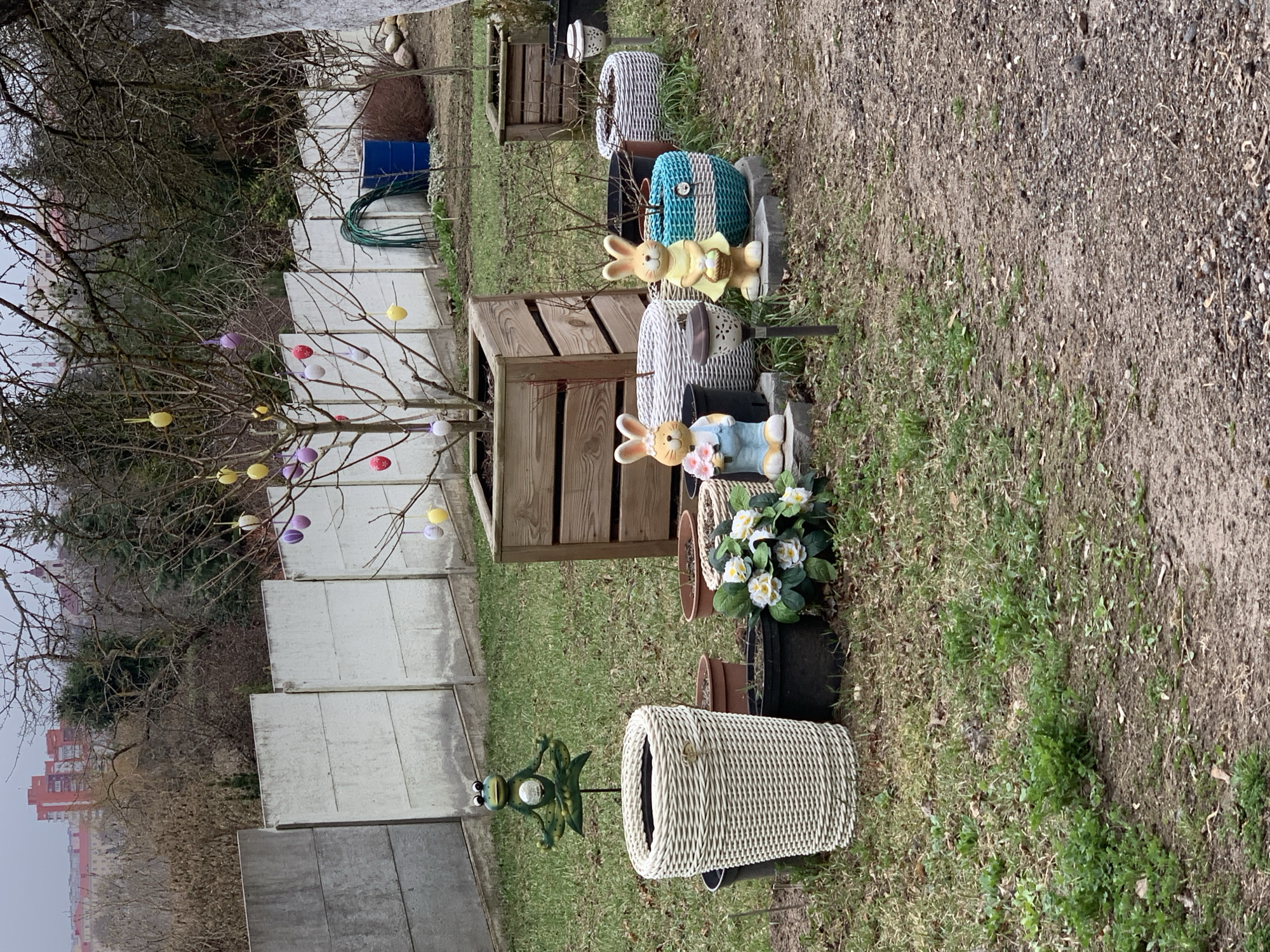 Easter garden display spotted in Hrodna, Belarus