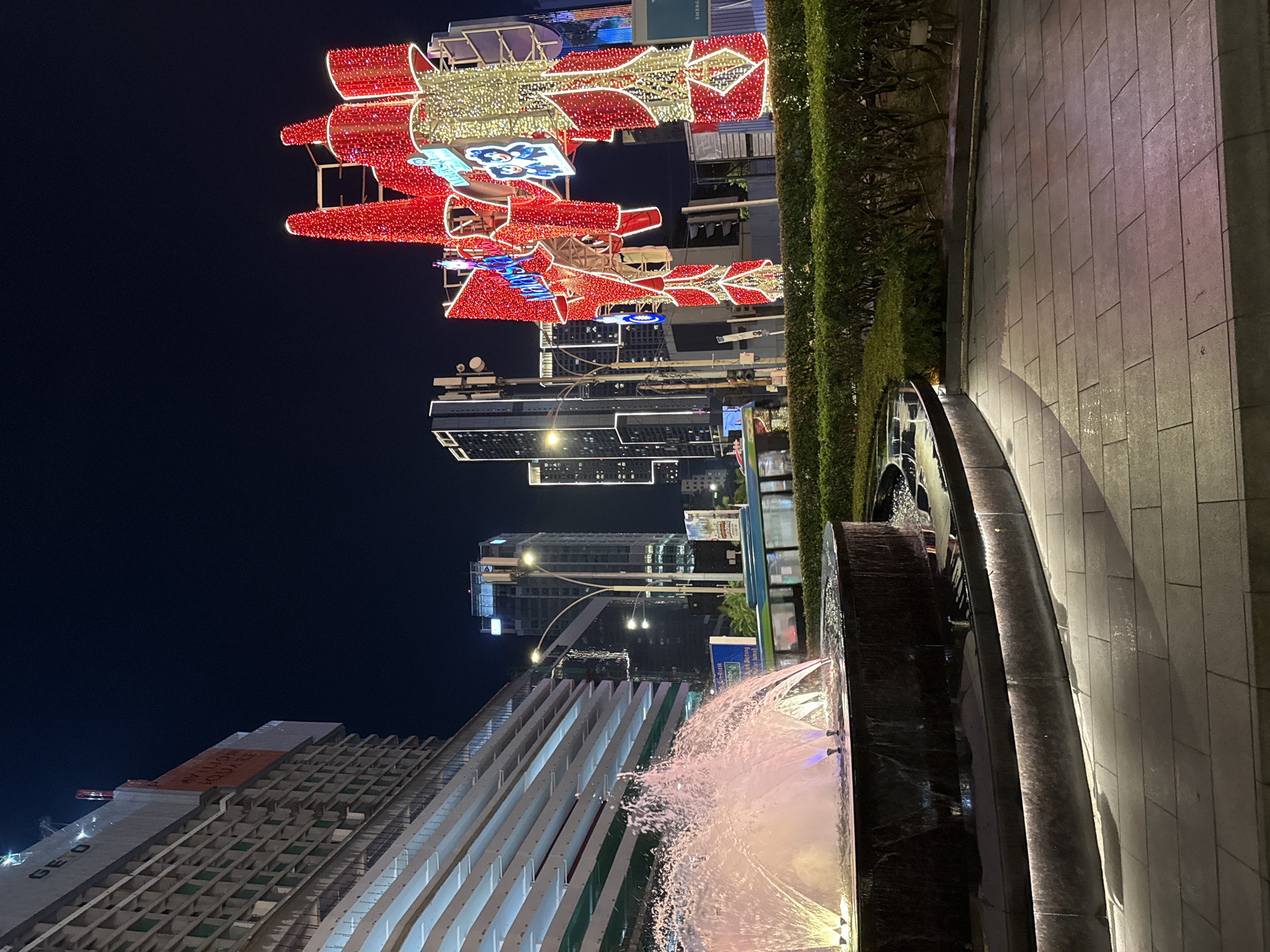 Kuala Lumpur nighttime holiday displays documented across Pavilion district