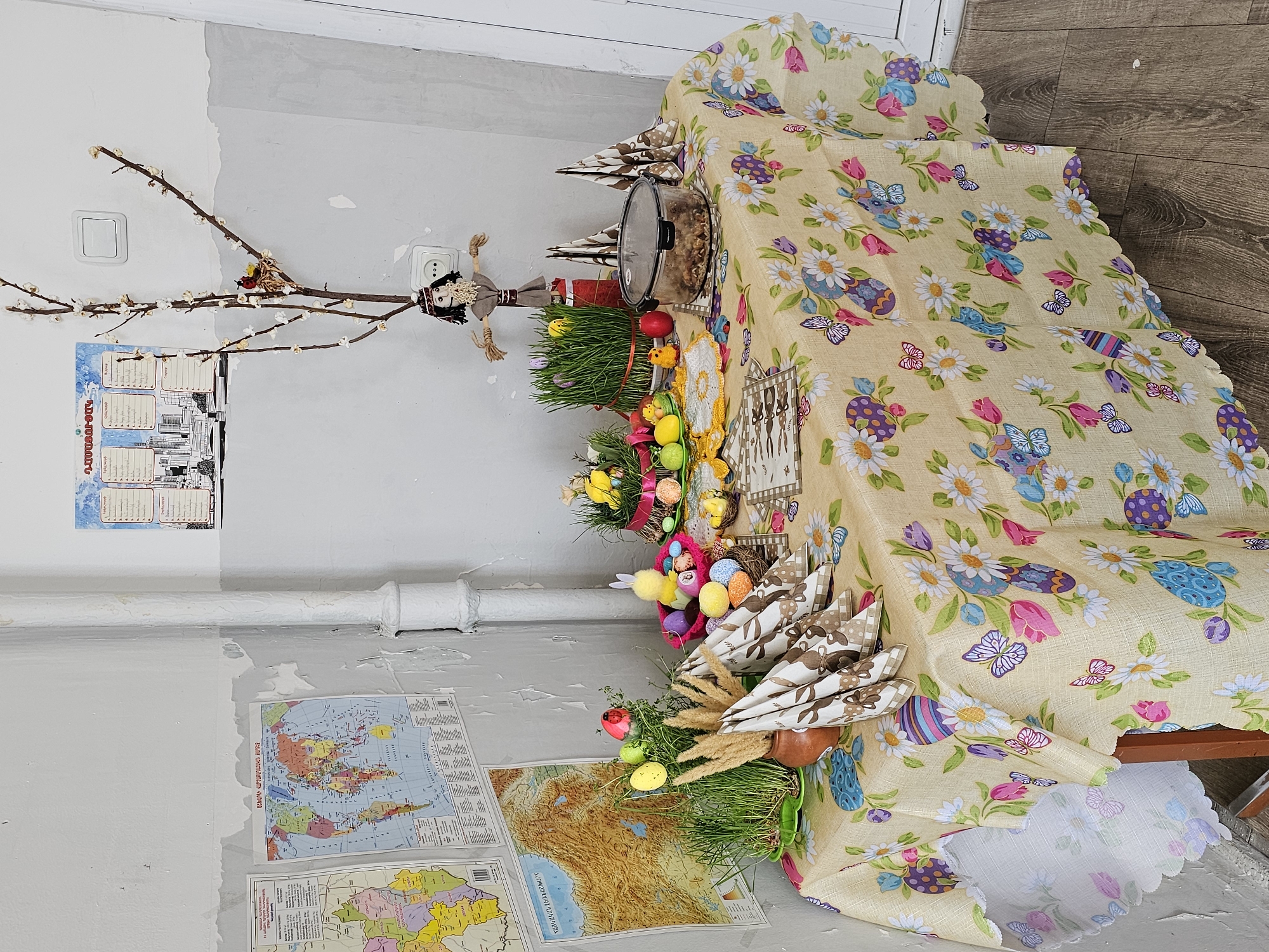 Spring celebration table set in Yerevan home