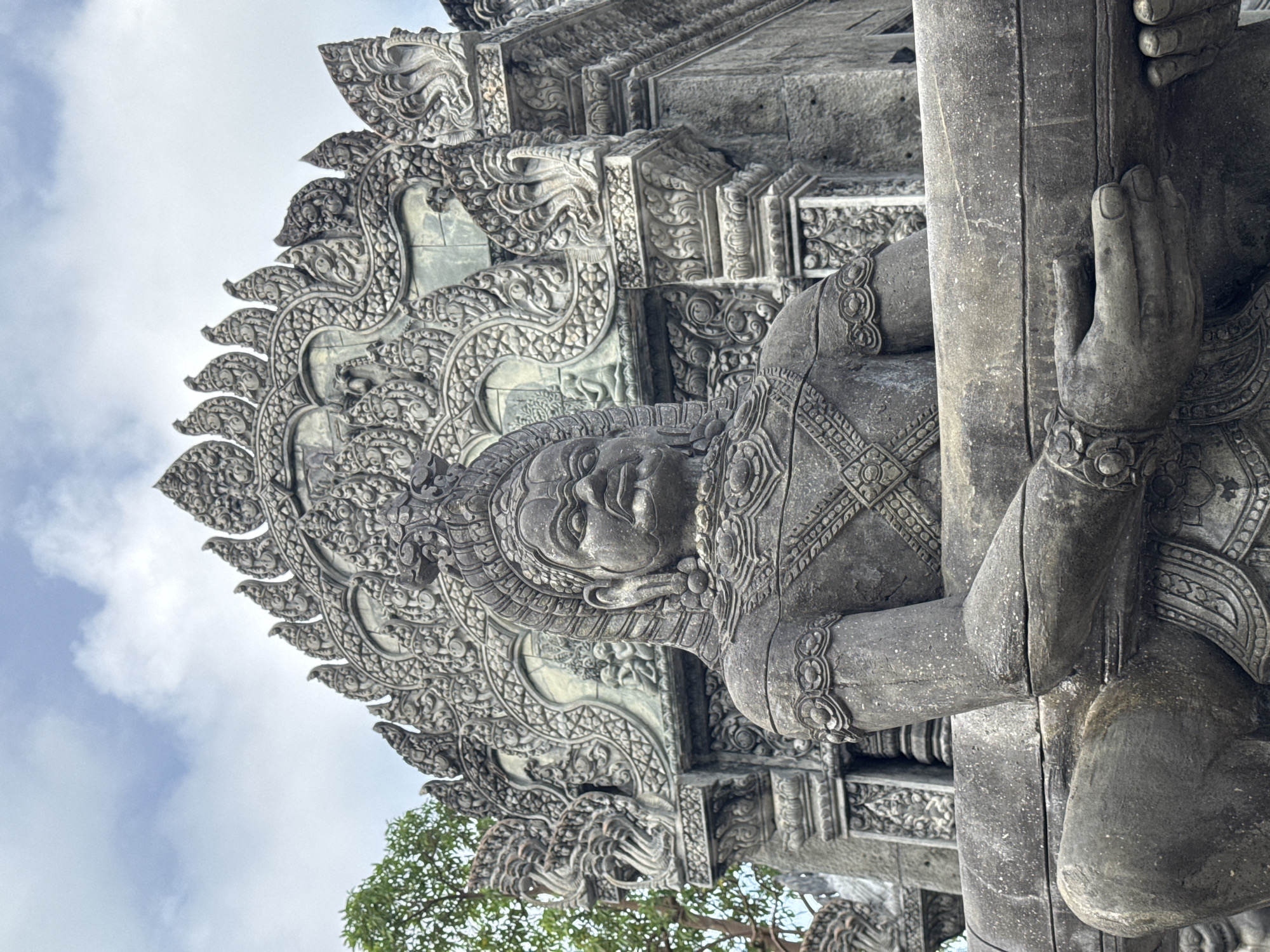 Stone temple carvings and guardian statues, Koh Phangan