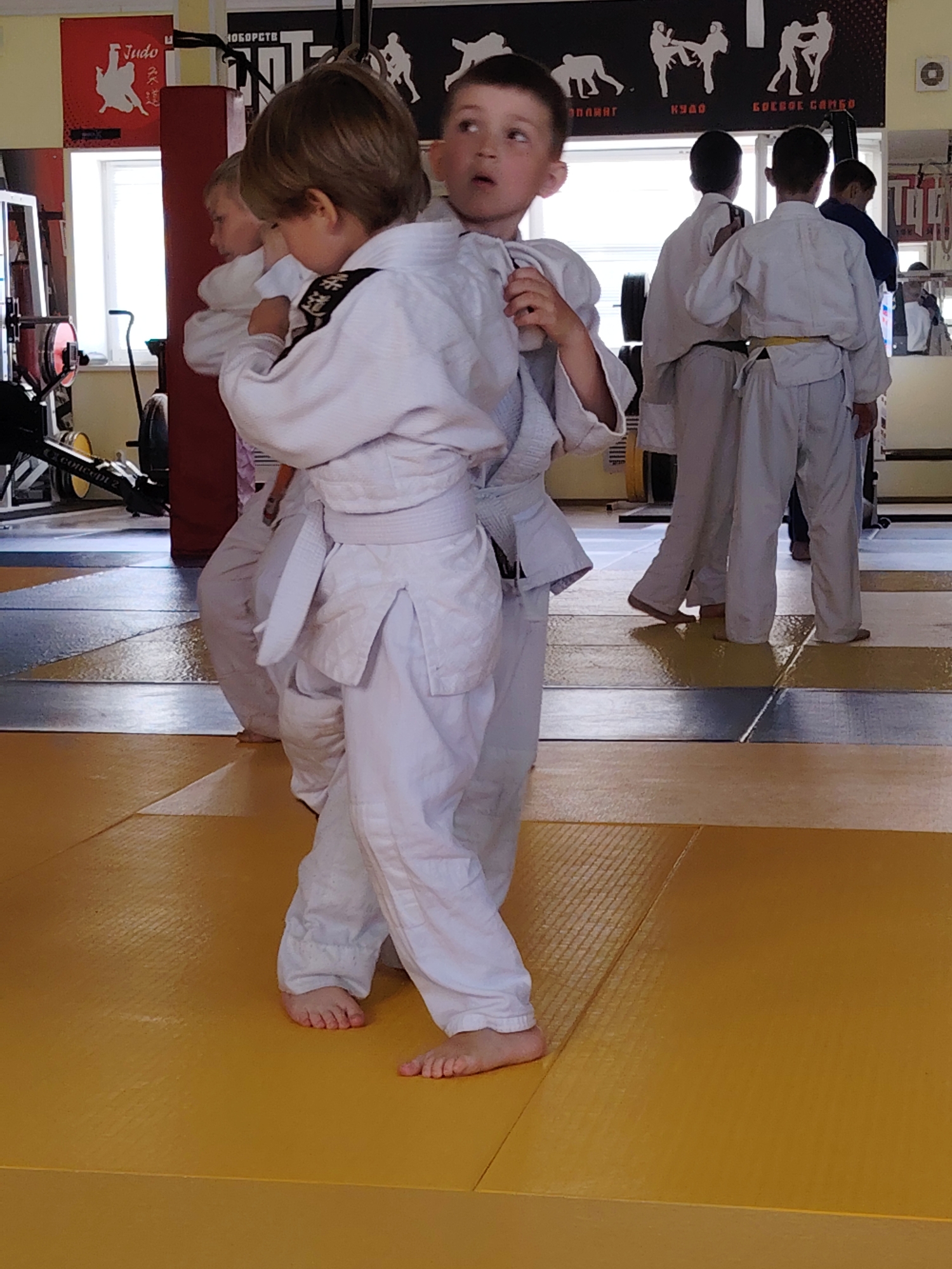 Children practice martial arts in Chaikovsky dojo