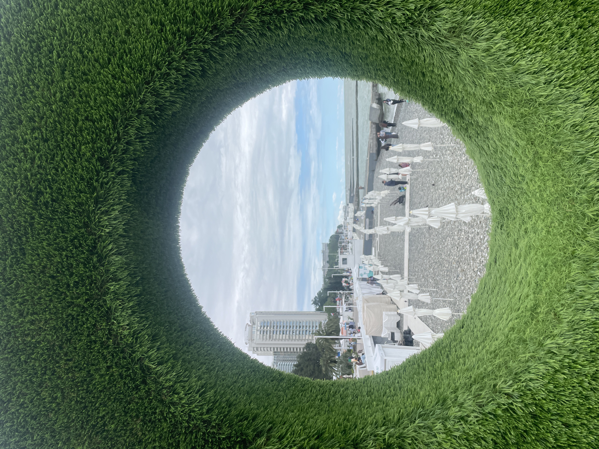 Tourist documents Sochi beachfront scenes and installations during brief visit