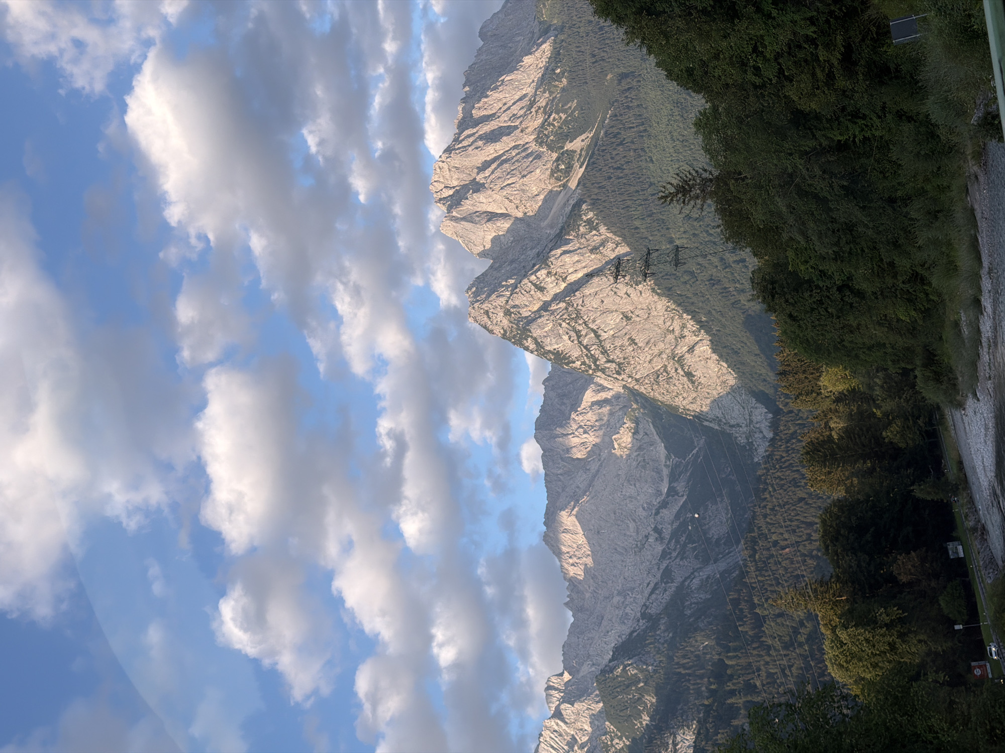 Rocky riverbed and alpine peaks in Garmisch-Partenkirchen
