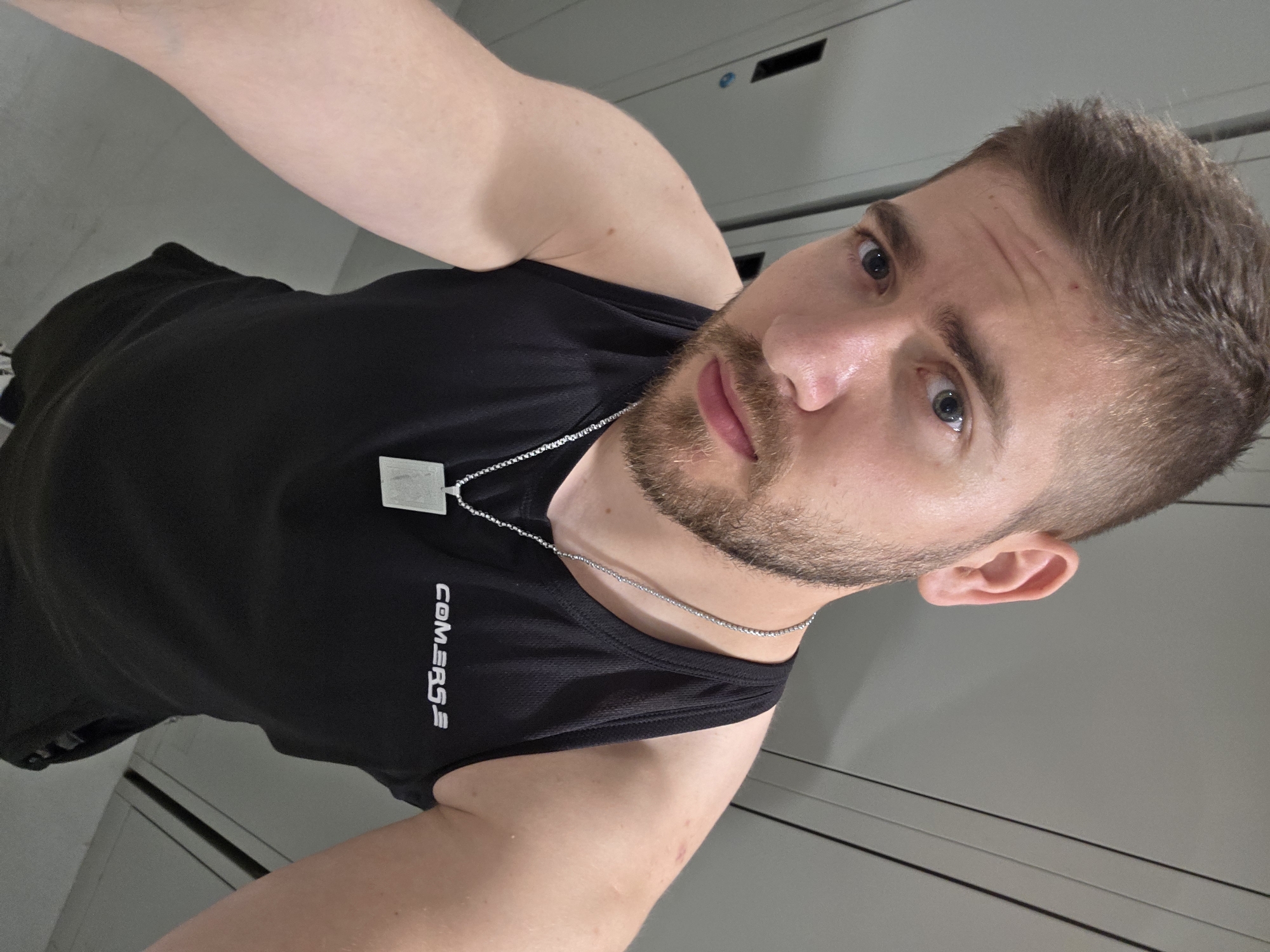 Young man photographed in Plovdiv changing room