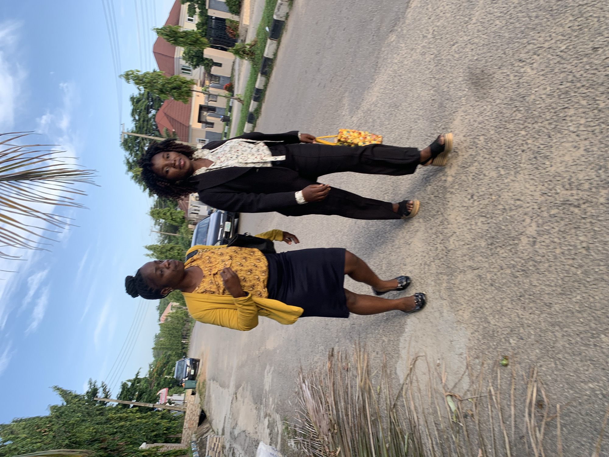 Early morning street life in residential Abuja, Nigeria