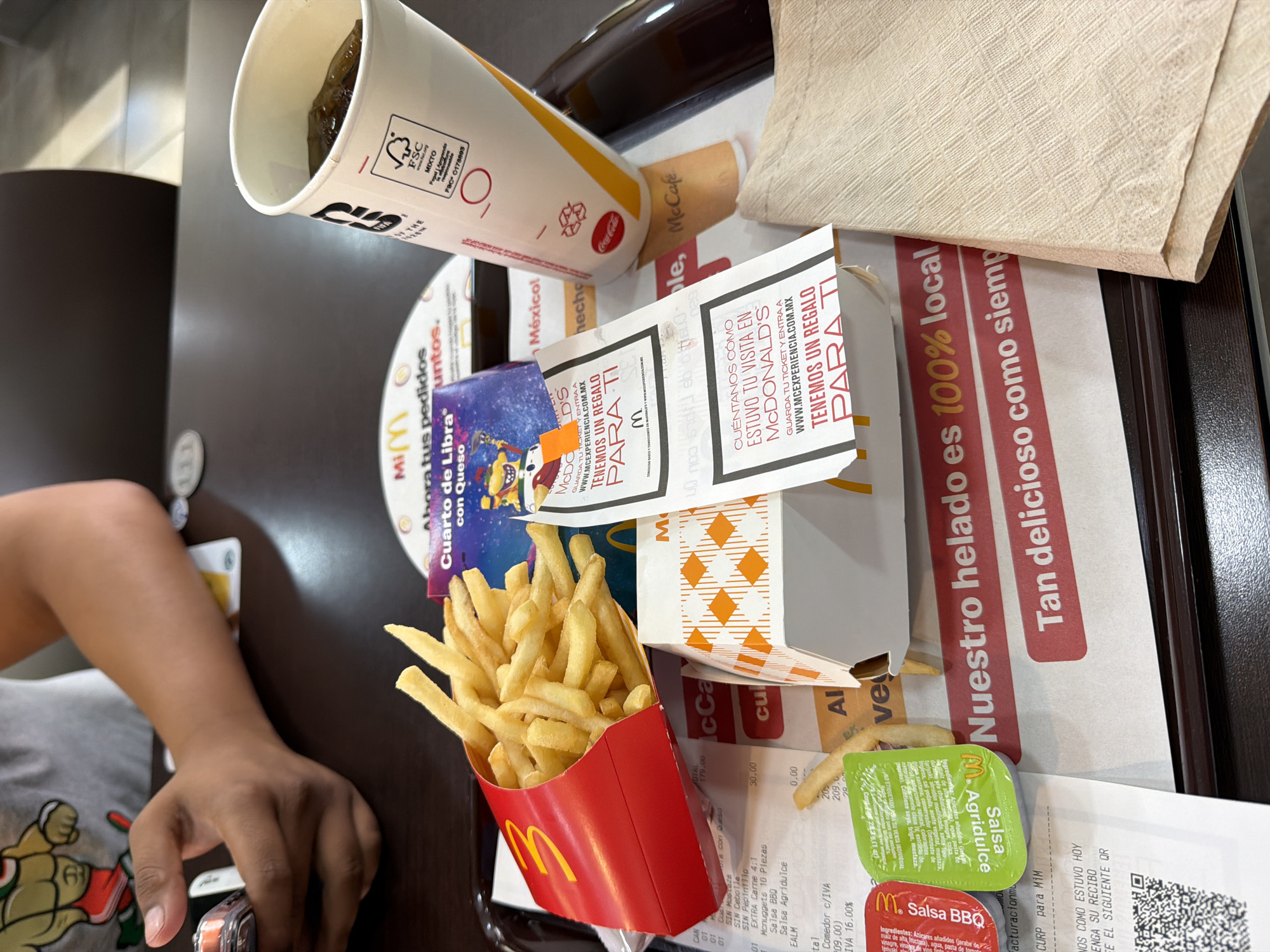 Person dines at McDonald's in San Andrés Cholula, Mexico