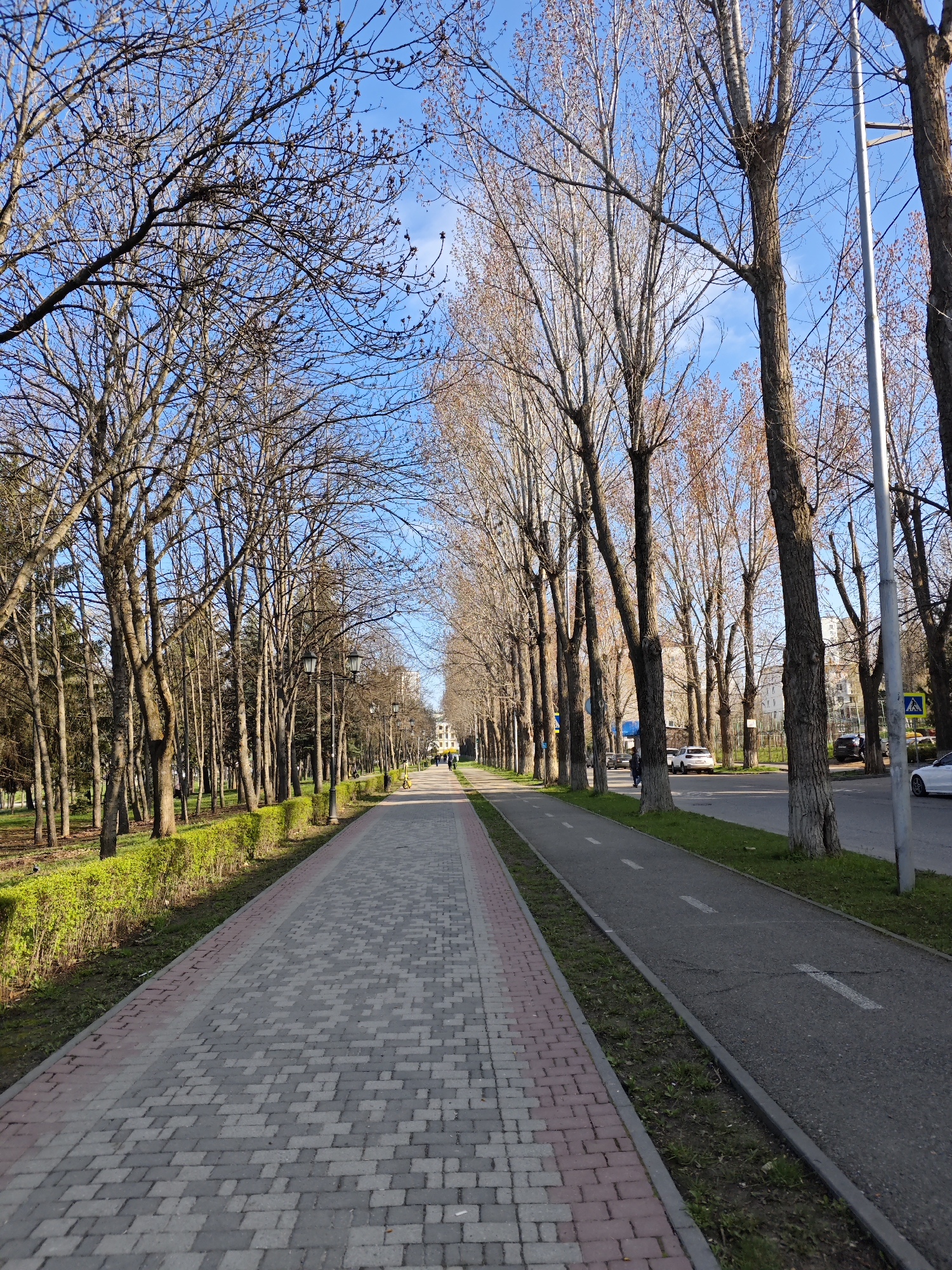 Morning street scenes documented in Pyatigorsk, Russia