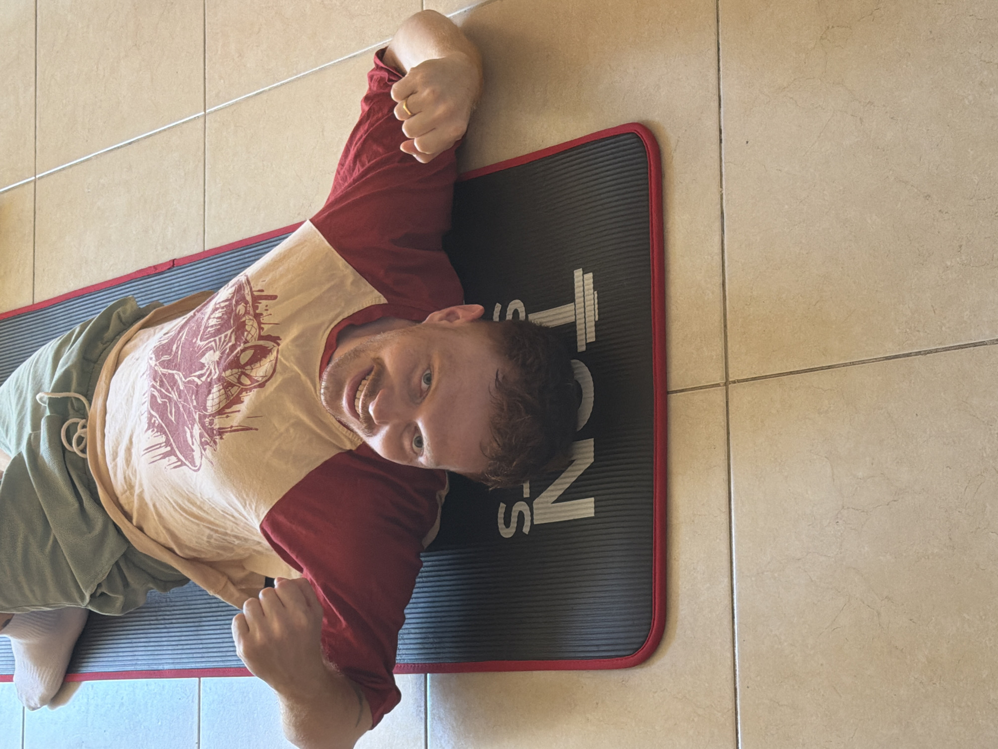 Workout break and a Russian-language birthday cake in Tel Aviv