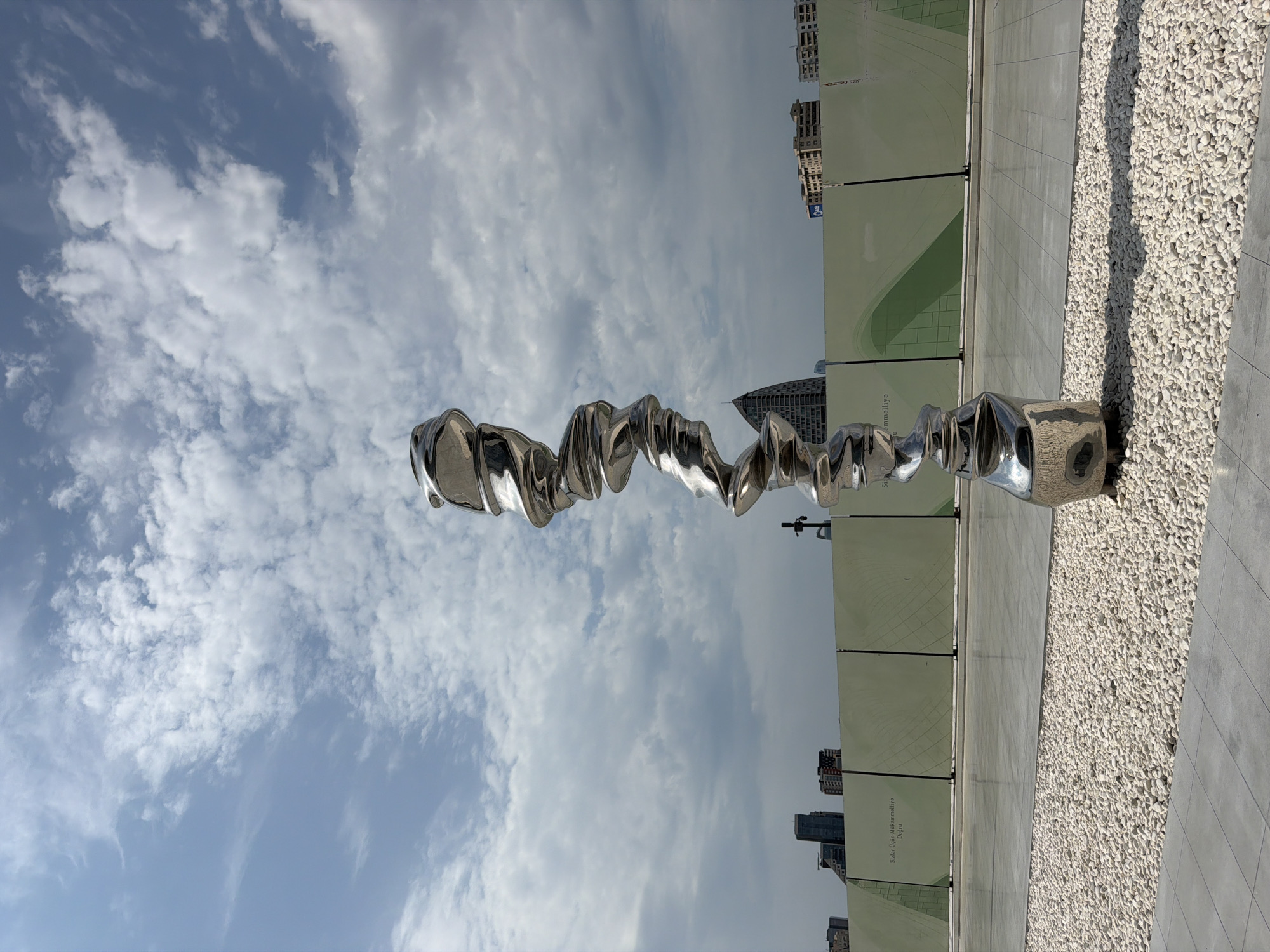 Quirky bronze animal sculptures outside Baku's Heydar Aliyev Center