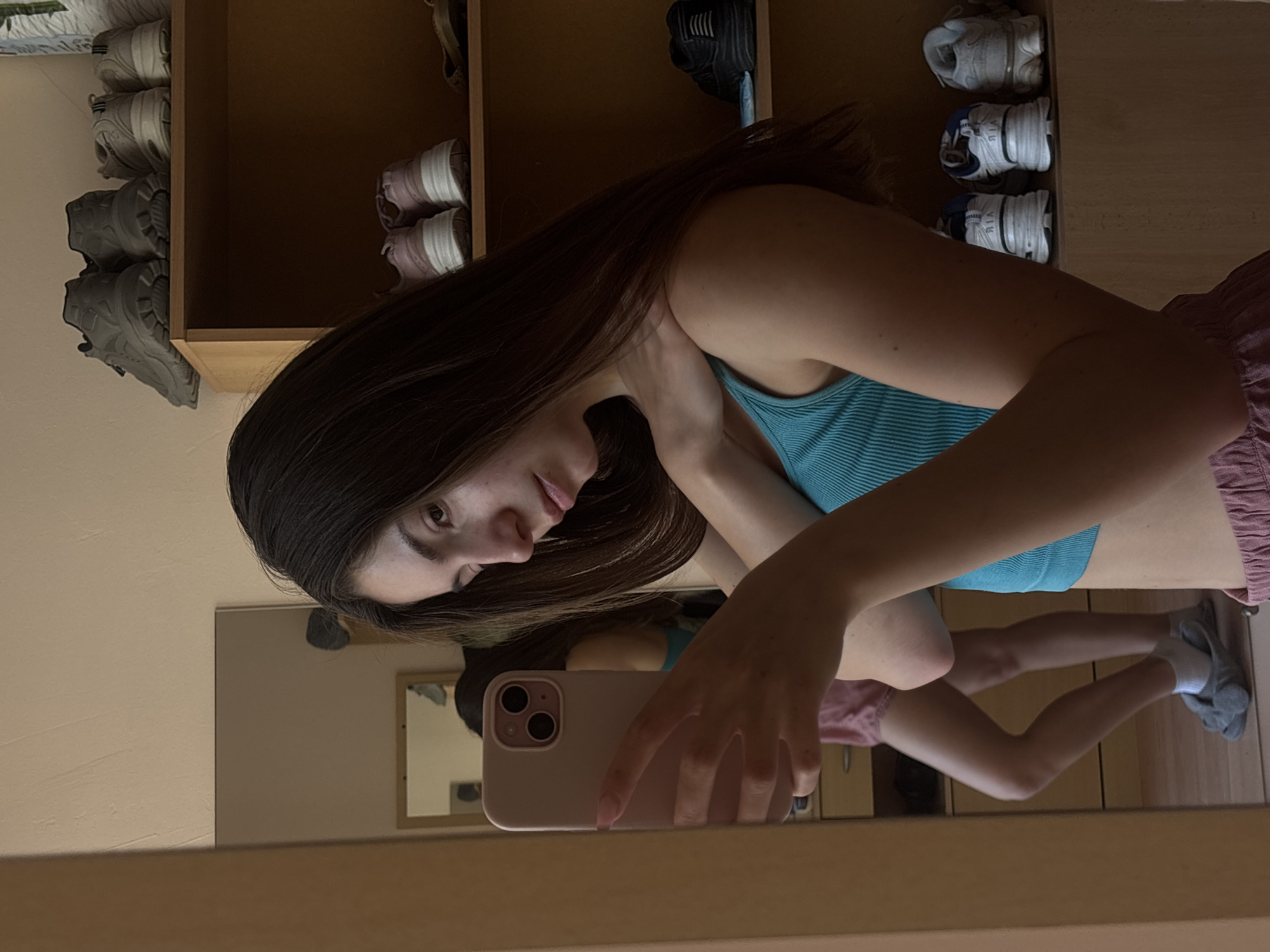 Mirror selfie series from a Varna bedroom, June 2026