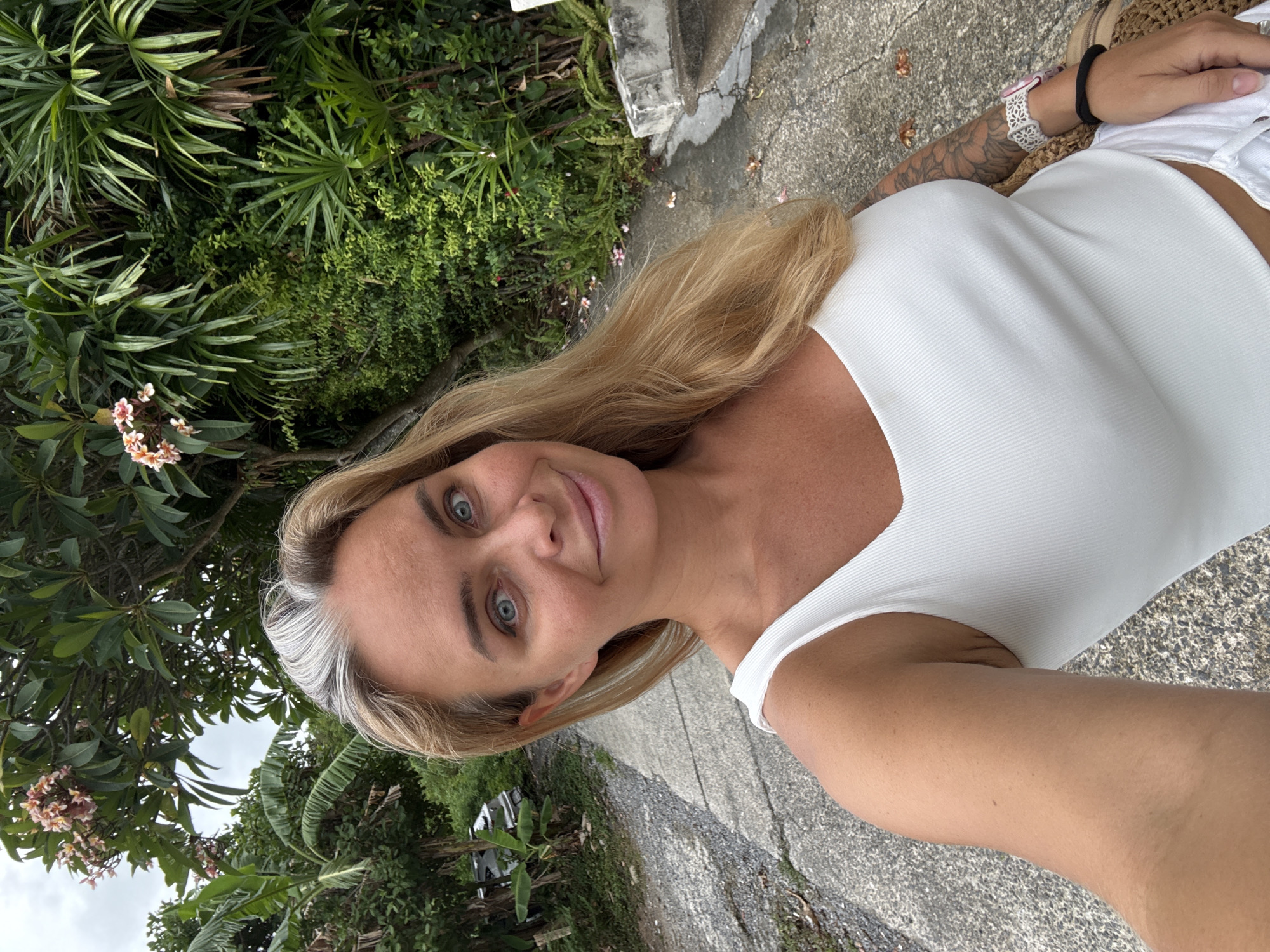 Selfies before and after a moto ride in Ko Samui