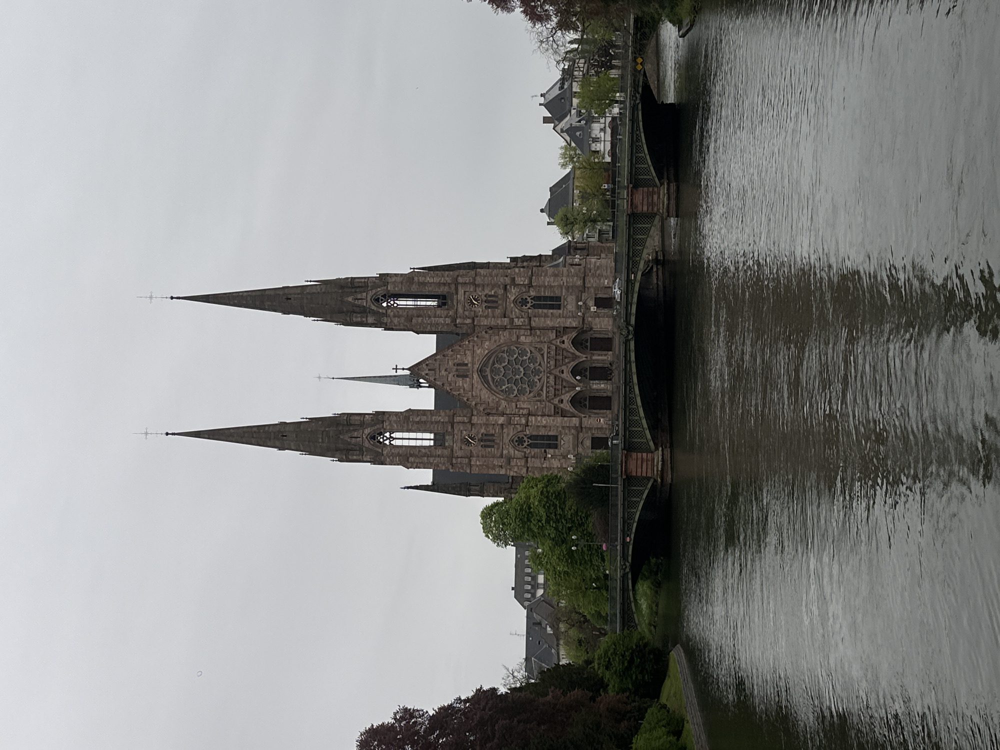 Saint Paul's Church photographed from Ill River in Strasbourg